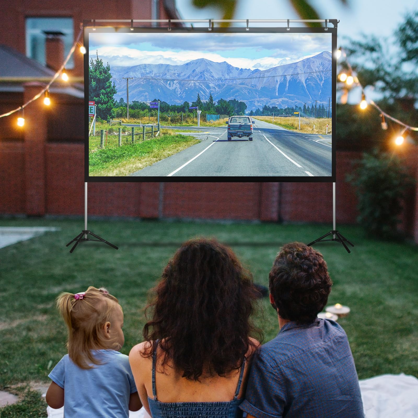 KdWiHVv - visualización de proyector portátil de 120 Pulgadas para Interiores y Exteriores, visualización de proyector 16:9 HD 4K sin Arrugas, visualización de película Ligera con Bolsa de Transporte