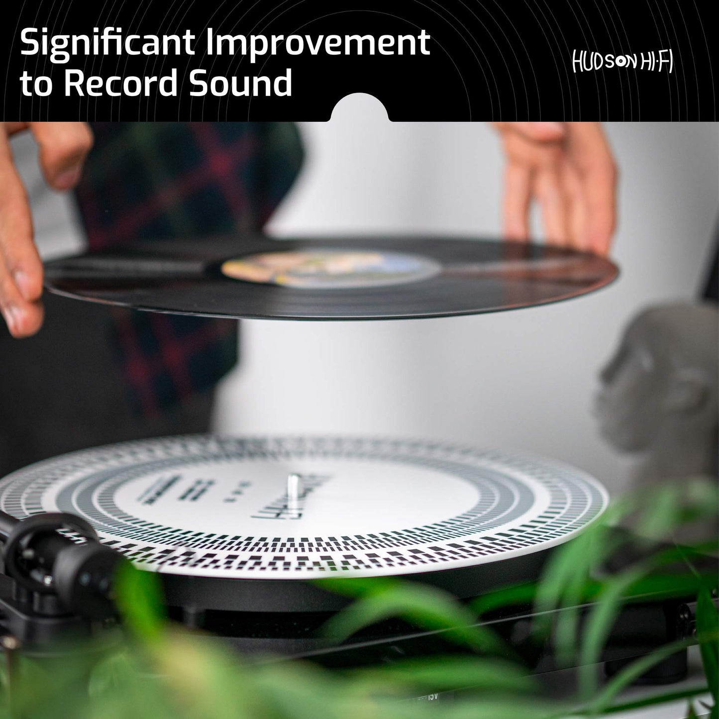 Hudson Hi-Fi - Mat Strobe Mat for Turntable - Testing 33-1-3 RPM, 45 RPM - Cartridge and Needle Alignment Conveyor Tool Mat on Hi-Fi LP Vinyl Players - Two Sides