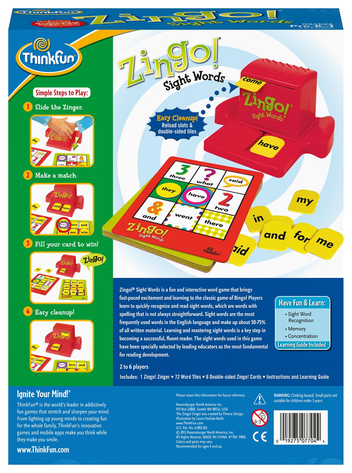 Juego de Bingo ThinkFun 1-2-3 Números para Mayores de 4 Años Ganador del Premio