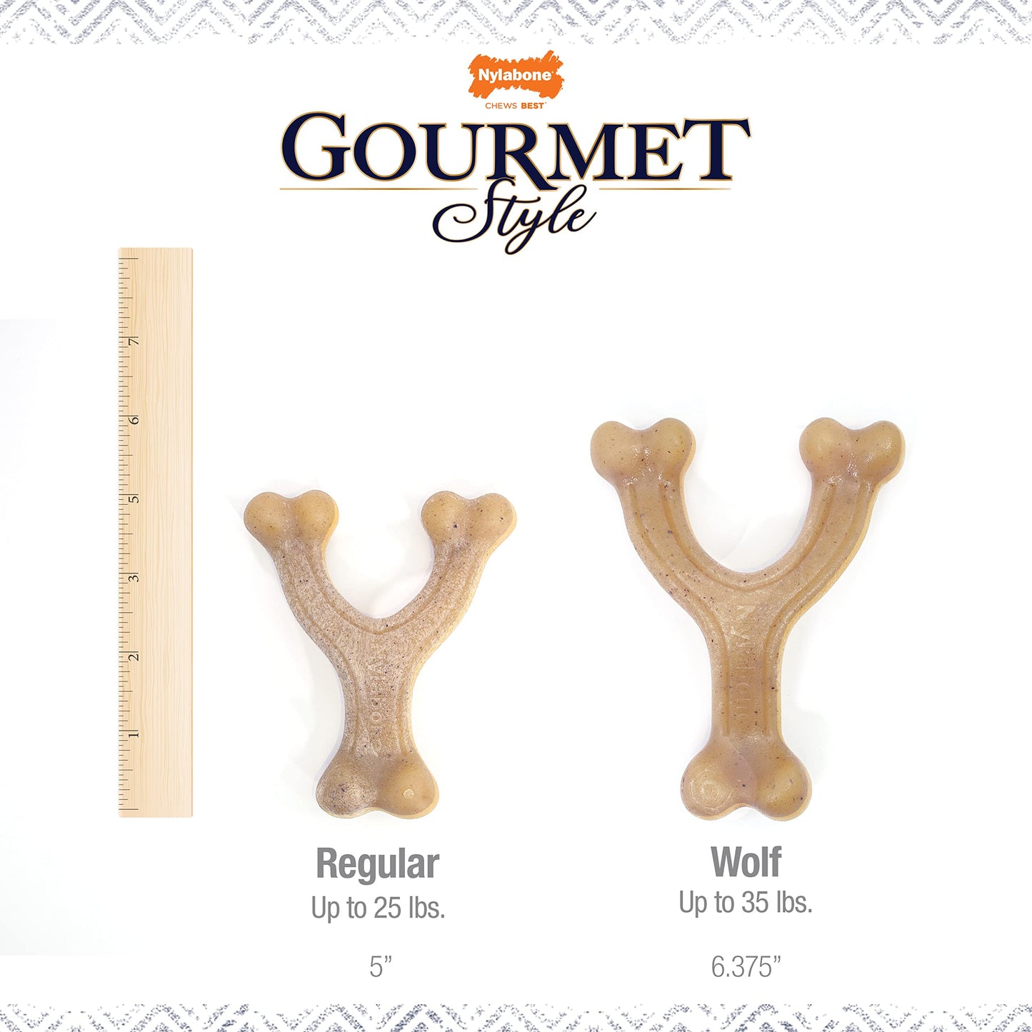 Juguete para Perro Nylabone Hueso de Horquilla Gourmet Grande/Gigante