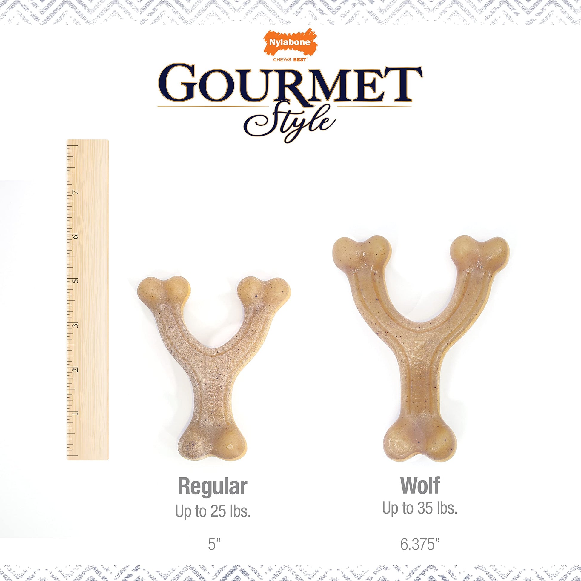 Juguete para Perro Nylabone Hueso de Horquilla Gourmet Grande/Gigante