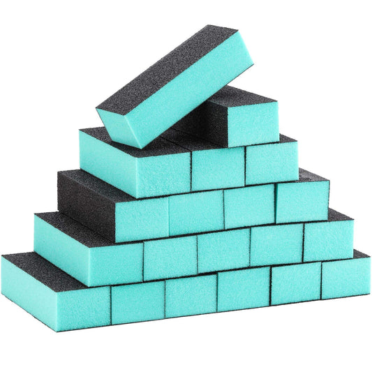 Bloques de lijado para uñas, pulidor de uñas, lima de uñas, pedicura, herramienta de manicura grano 80/120, 20 unidades (negro y verde)