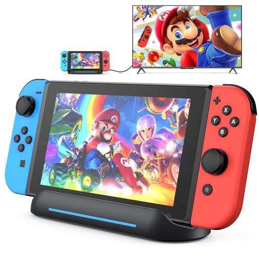 RREAKA Switch Dock for OLED Nintendo Switch, Portable 4k HDMI TV Dock Hub Adapter with HDMI USB 3.0 Port and USB c Charging, Travel Docking Station for Nintendo Switch