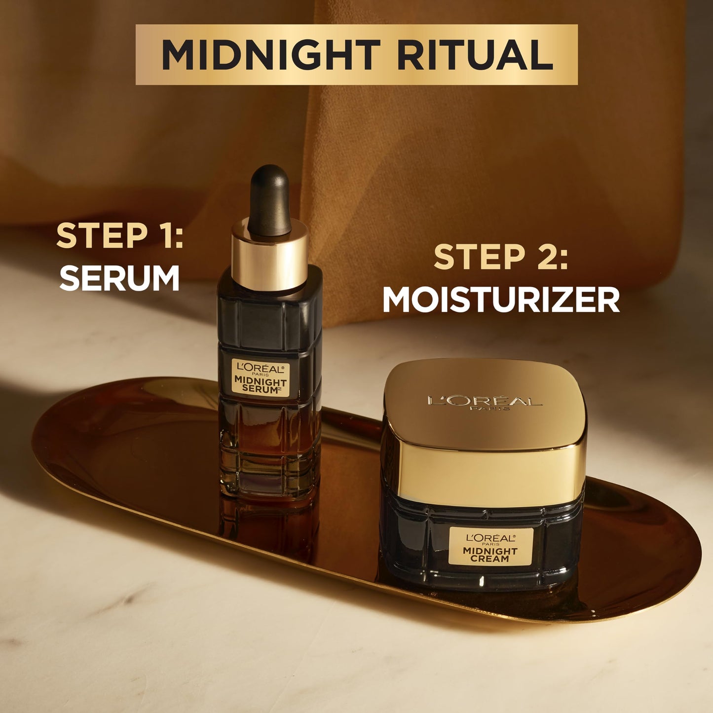 L'Oreal Paris Age Perfect Anti Aging Midnight Cream, Antioxidants & Vitamin E to Smooth Wrinkles & Firm Skin 1.7 oz + Serum Sample (Packaging May Vary)