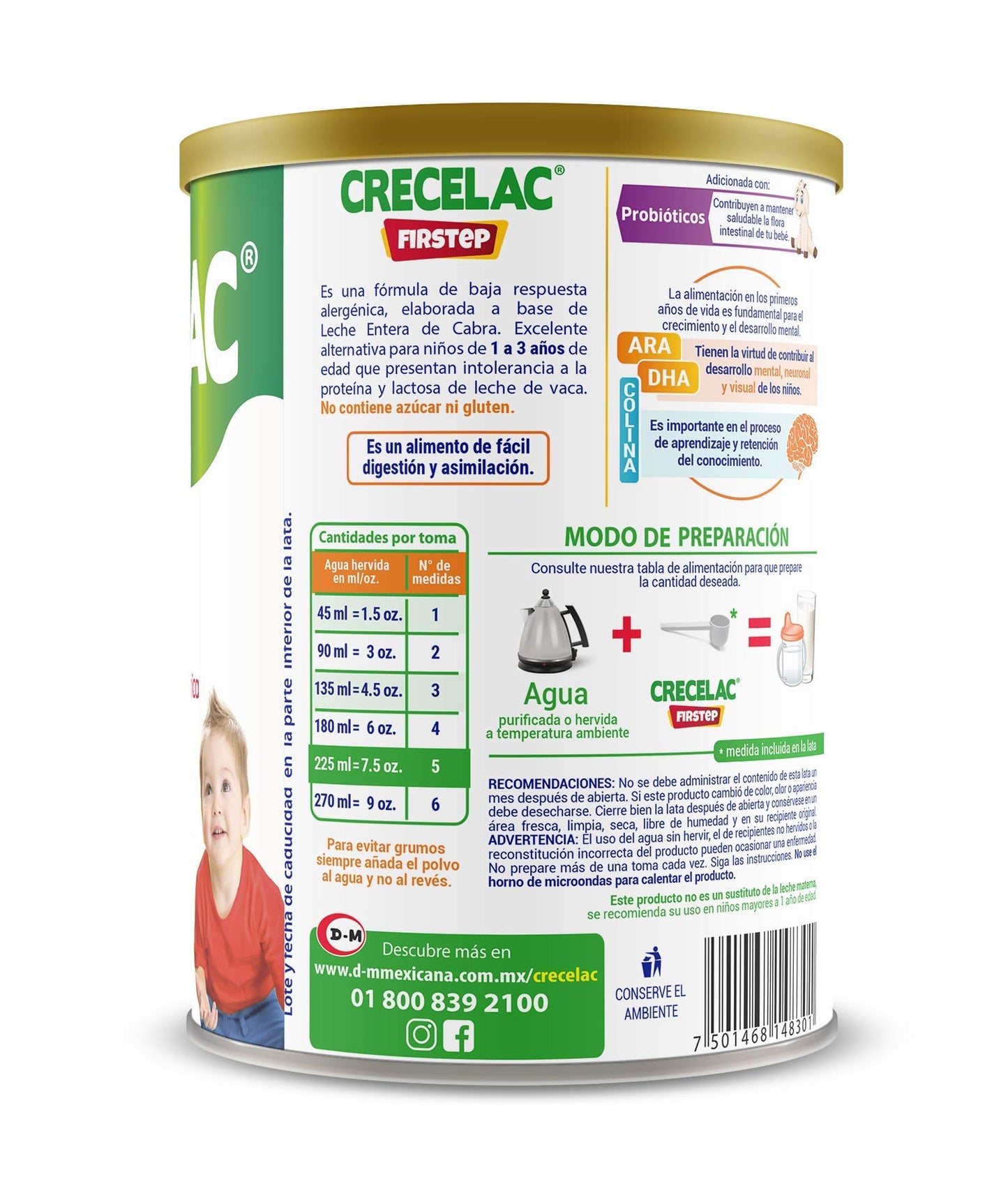 Fórmula Crecelac Firstep 1-3 Años (360gr)