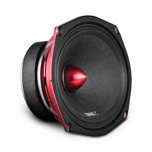 DS18 PRO-X698 BM - Altavoz de 6 x 9, rango medio, bala de aluminio rojo, 400 W máximo, 200 W RMS, 8 ohmios - Altavoces de puerta de audio de calidad premium para coche, camión y motocicleta sistema de