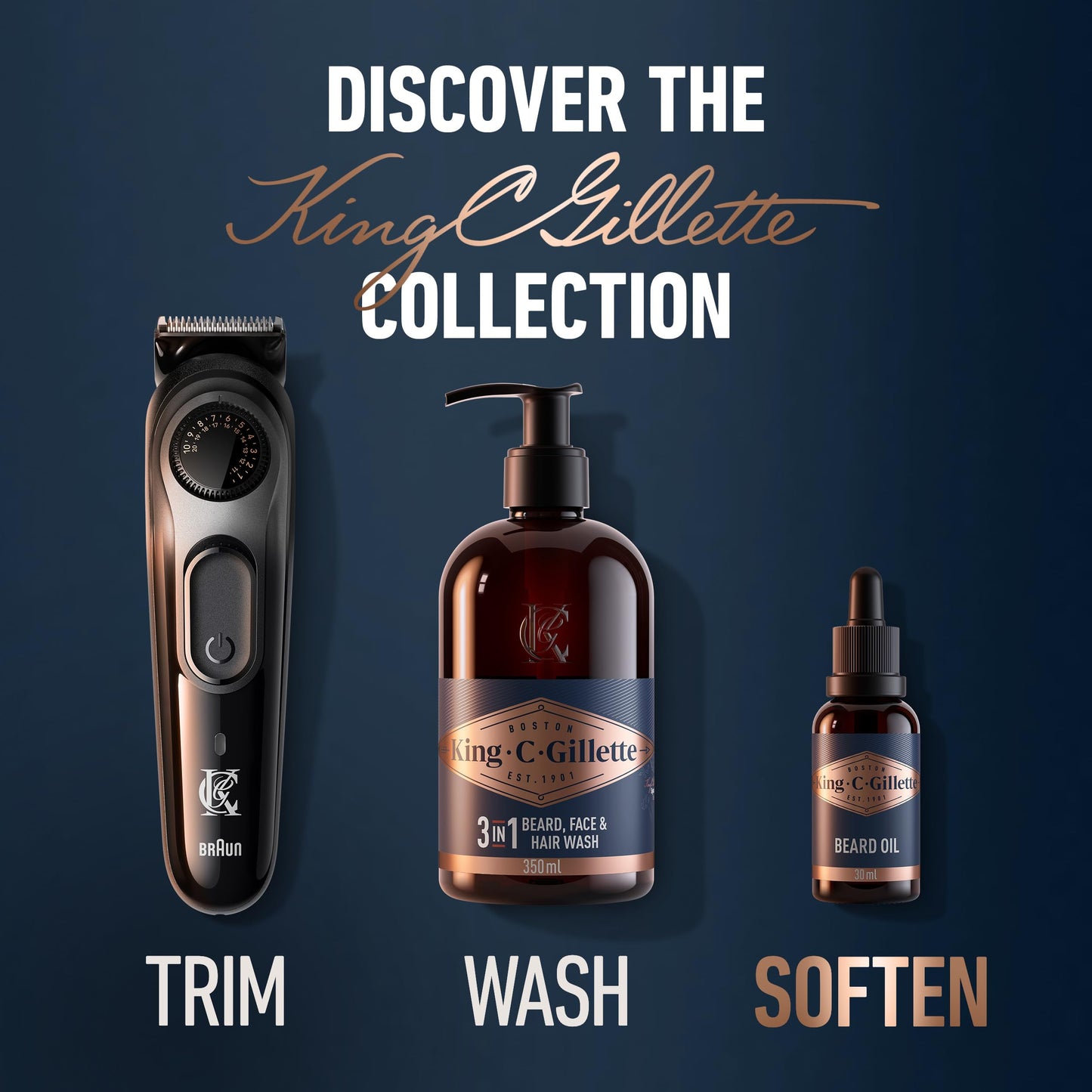 King C. Gillette Beard Oil, Infused with Argan, Jojoba, Avocado, Macadamia Seed and Almond Oils, Beard Oil, Beard Oil for Men, Mens Beard Oil, Beard Oil Kit, Beard Oil for Black Men, Best Beard Oil