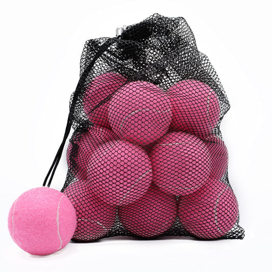 Magicorange - Pelotas de tenis, paquete de 12 pelotas de entrenamiento avanzadas, vienen con bolsa de malla para un fácil transporte, buenas para entrenamiento principiante (rosa)