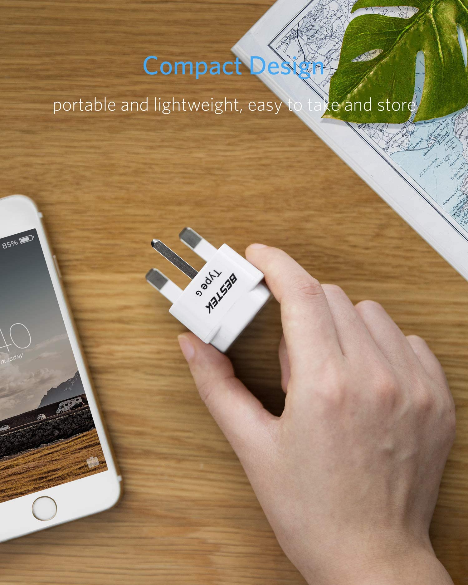 BESTEK® [3 artículos contenidos Clavija adaptadora de Americano a Reino Unido Adaptador Universal de contactos eléctricos.(Type UK)