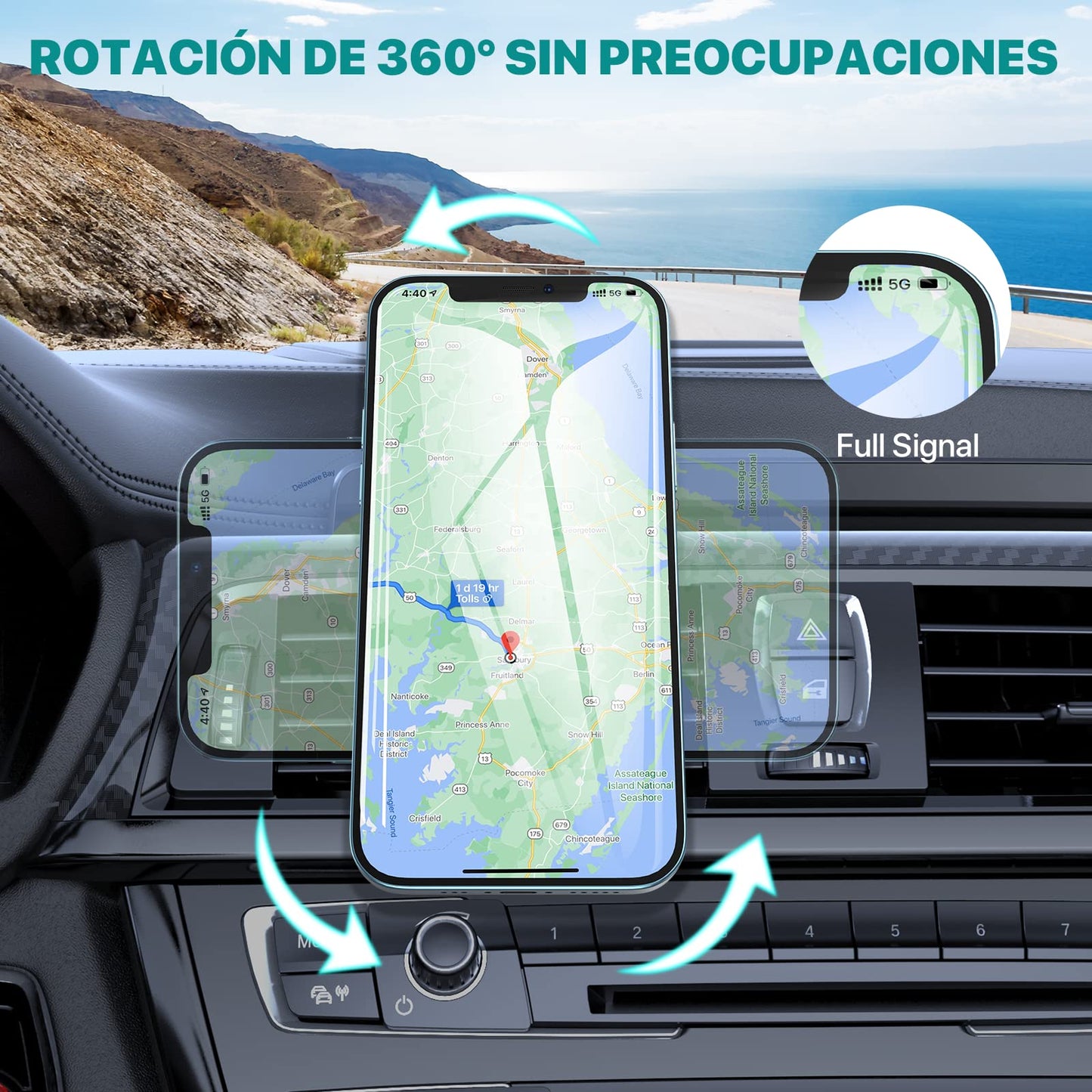 Soporte Celular Miracase Negro Grado Militar Magnético para Automóvil