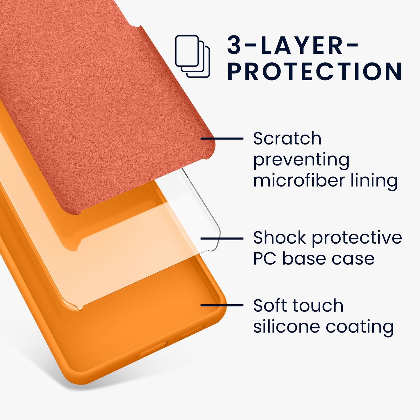 kwmobile Carcasa Compatible con Google Pixel 7a Funda - Case TPU y Silicona antigolpes - Apto Carga inalámbrica - Naranja afrutado