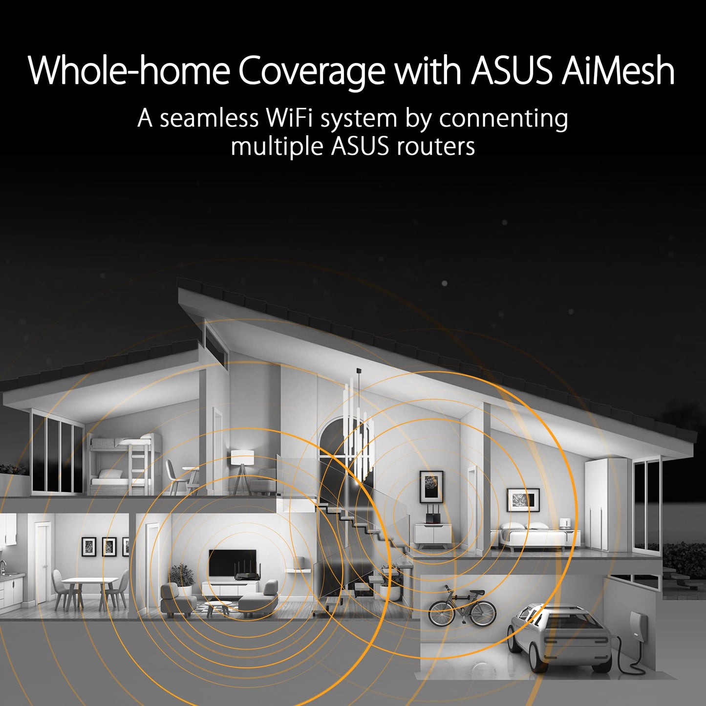 ASUS TUF Gaming WiFi 6 Router (TUF-AX6000) - Puerto dedicado para Juegos, Puerto Dual de 2.5G, reenvío de Puertos de 3 Pasos, enrutador Extensible con AiMesh, Seguridad de Red AiProtection Pro,