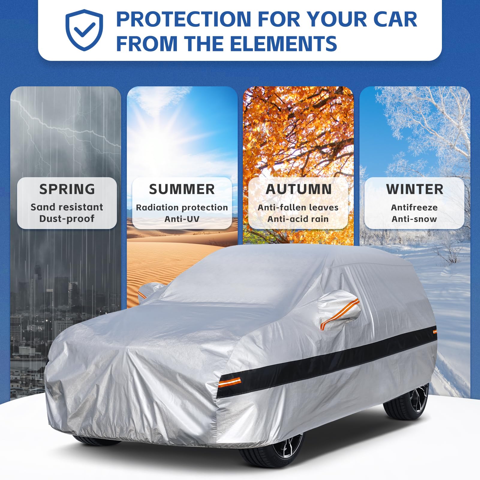Holthly Funda de Coche de 10 Capas para Subaru Forester(1998-2024), Fundas de Coche para automóviles para Todo Tipo de Clima, Impermeable, protección contra el Sol, la Nieve, la Lluvia, el Viento, el