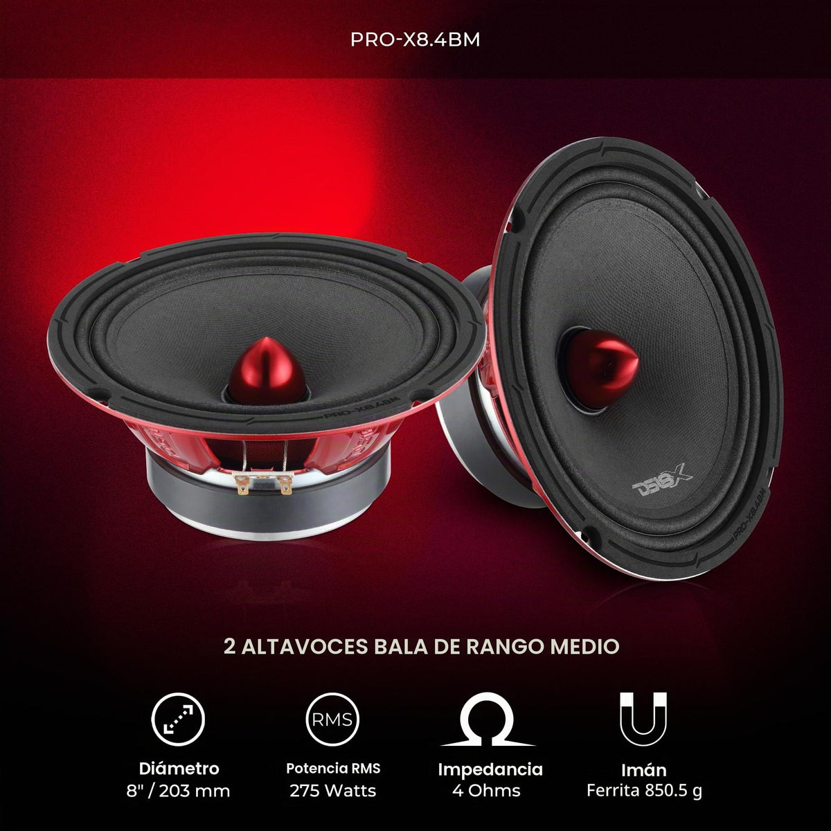 Altavoces Pro-X8.4BMPK Negro Profesional para Mujer