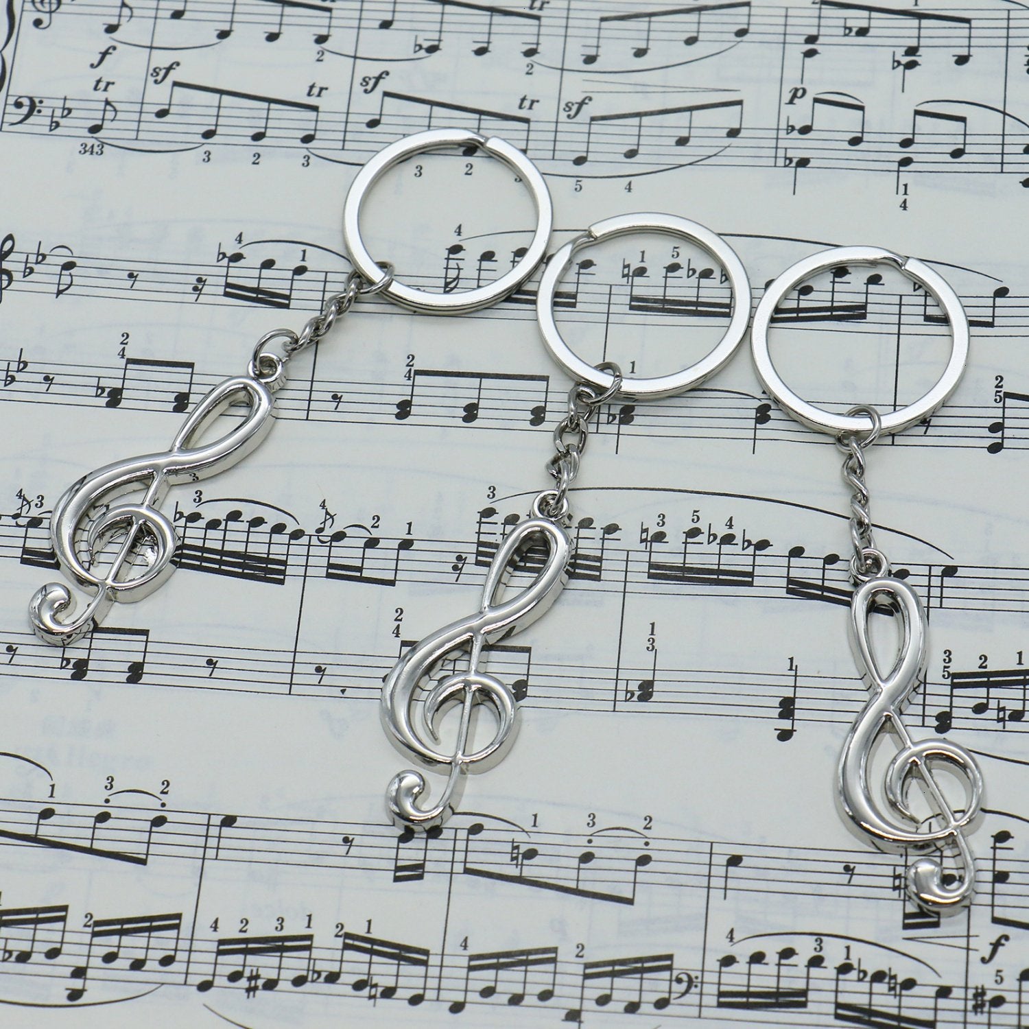 SenseYo Llavero de metal con símbolo de música en G, 10 unidades