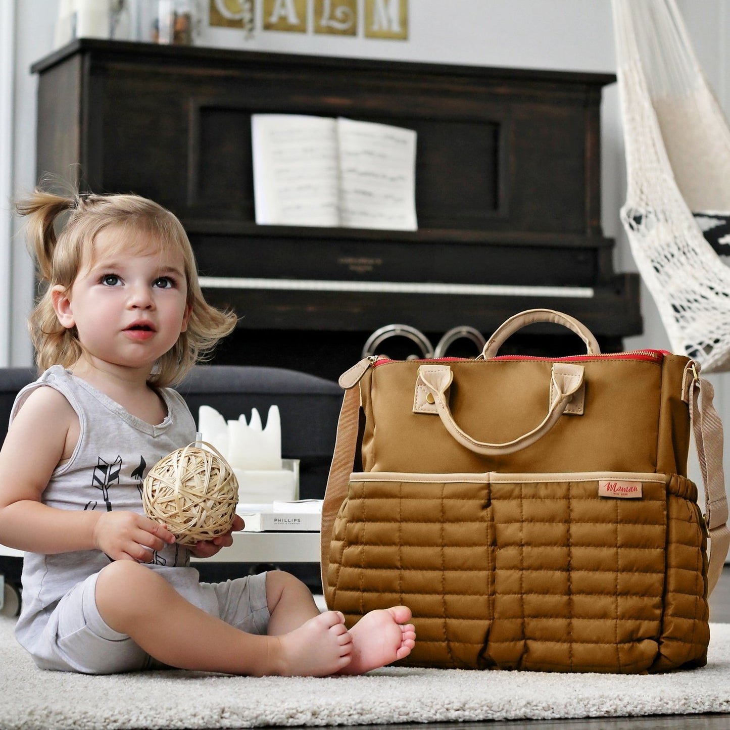 Maman Designer - Bolsa de pañales con cambiador a juego