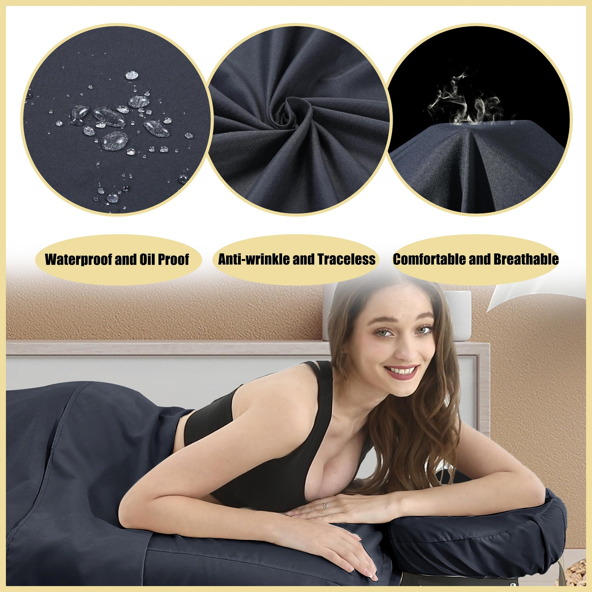 GASIYU Juegos De Sábanas De Microfibra Para Mesa De Masaje 3 Pzas Funda De Cama De Masaje Suave Libre De Arrugas Incluye Sábana Ajustable De Masaje, Sábanas De Masaje Y Cubierta De Cuna Faci