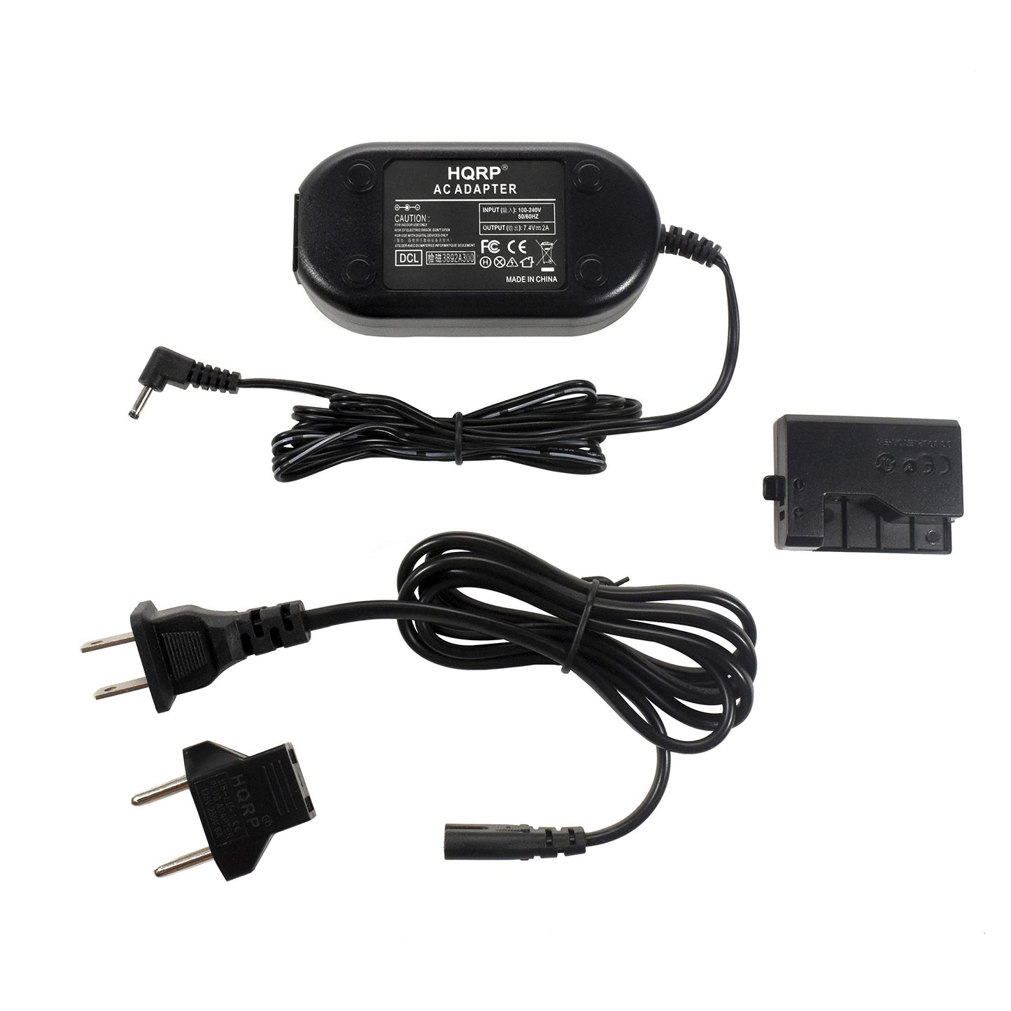 HQRP Kit adaptador de corriente alterna compatible con Canon ACK-E10 ACKE10 EOS T3 T5 T6 T7 T100, 1200D 1100D 1300D 1500D 2000D 4000D Kiss X50 Cámara digital Plus adaptador de enchufe euro