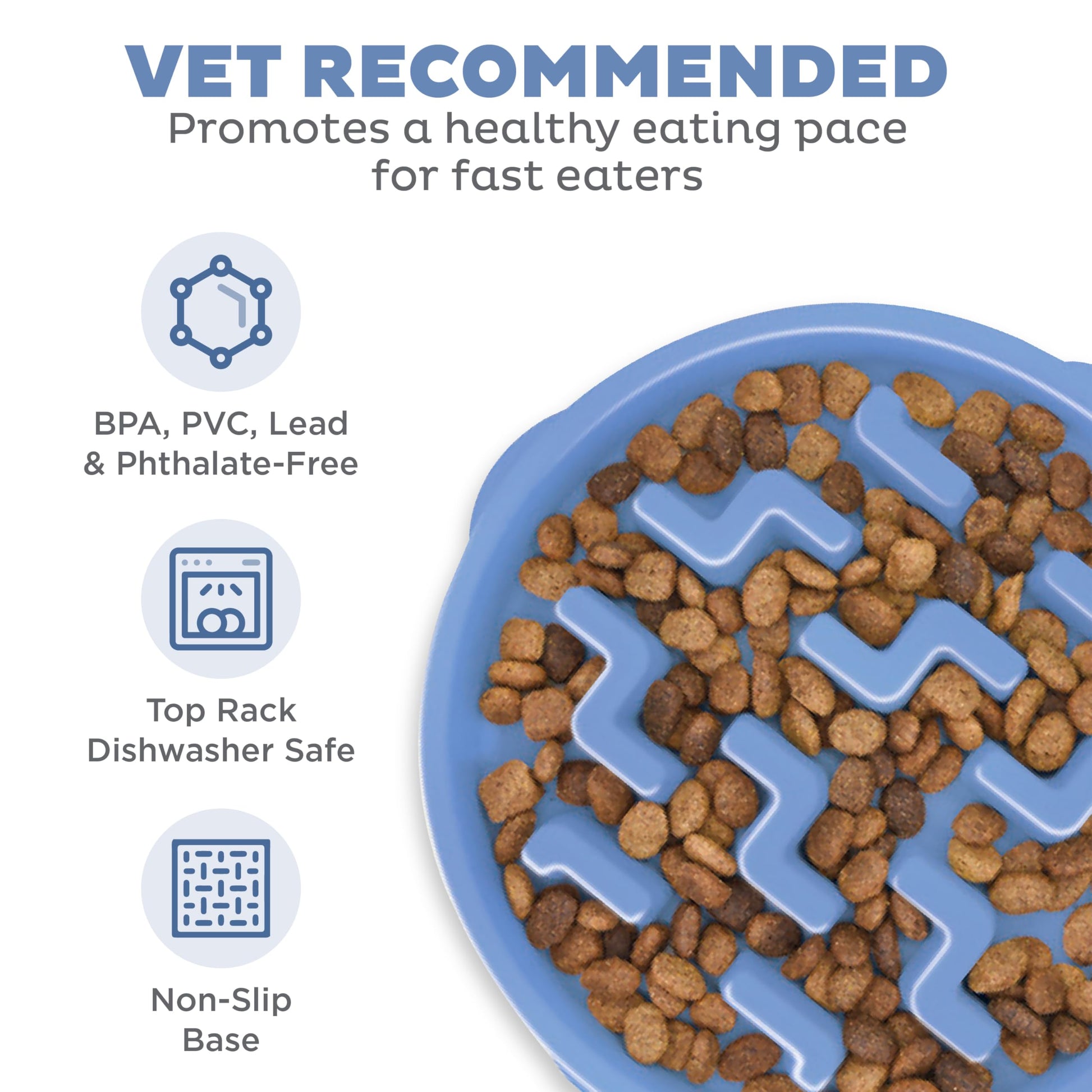 Plato para Perro Outward Hound Grande Azul con Alimentación Lenta