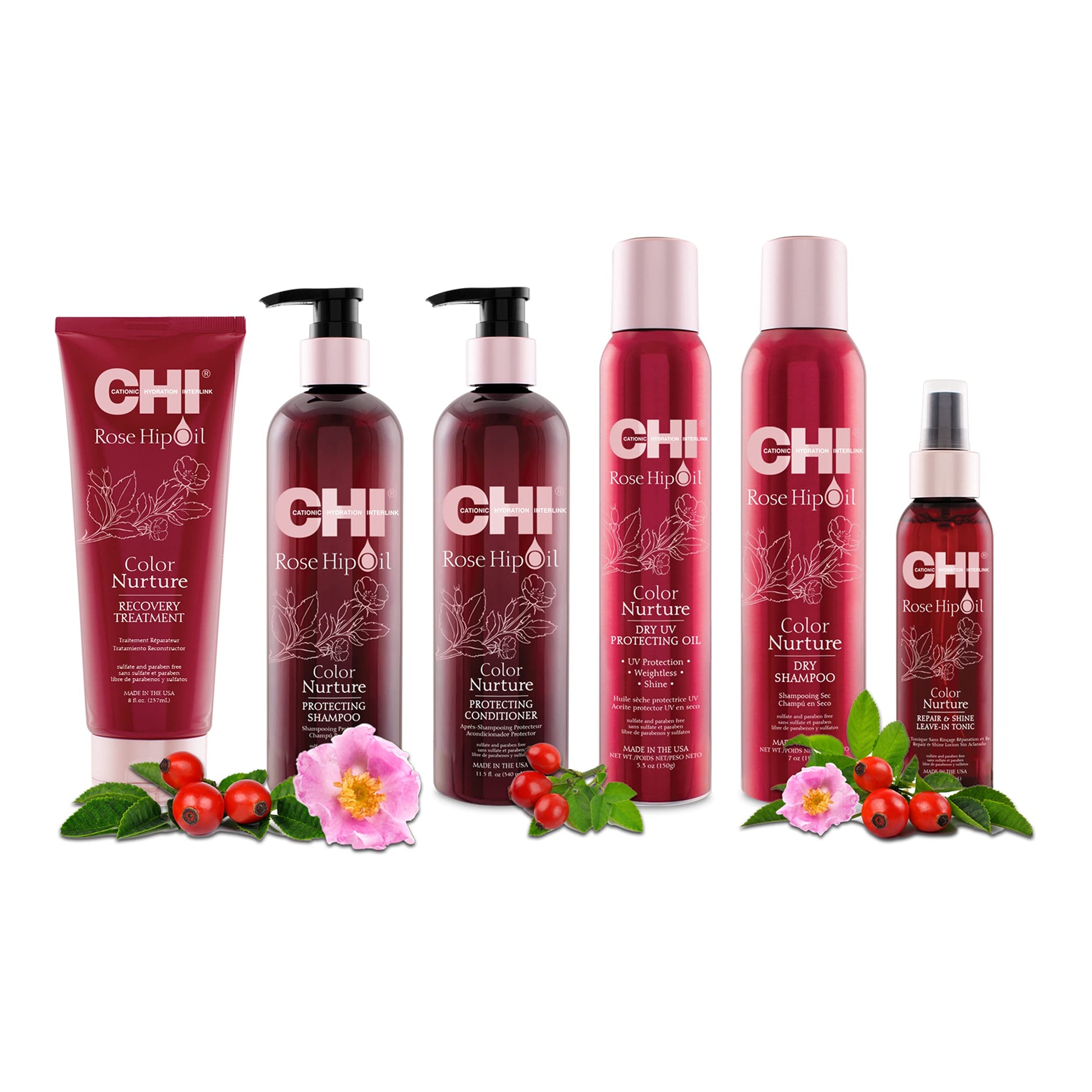 CHI Rose Hip Oil Color Nurture UV Protecting Dry Oil for Unisex Dry Oil 5.3 oz