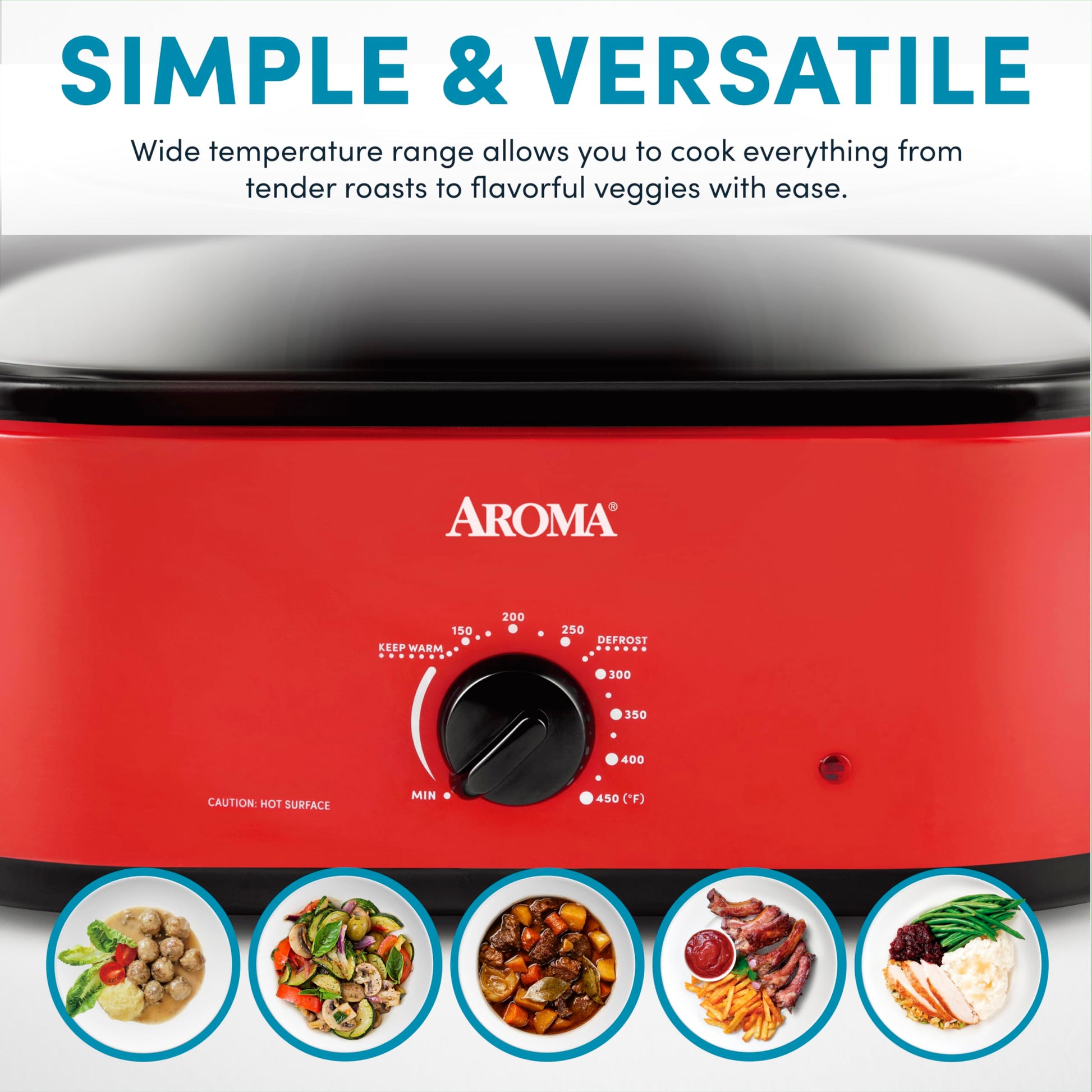 AROMA 18Qt. Horno tostador (rojo)