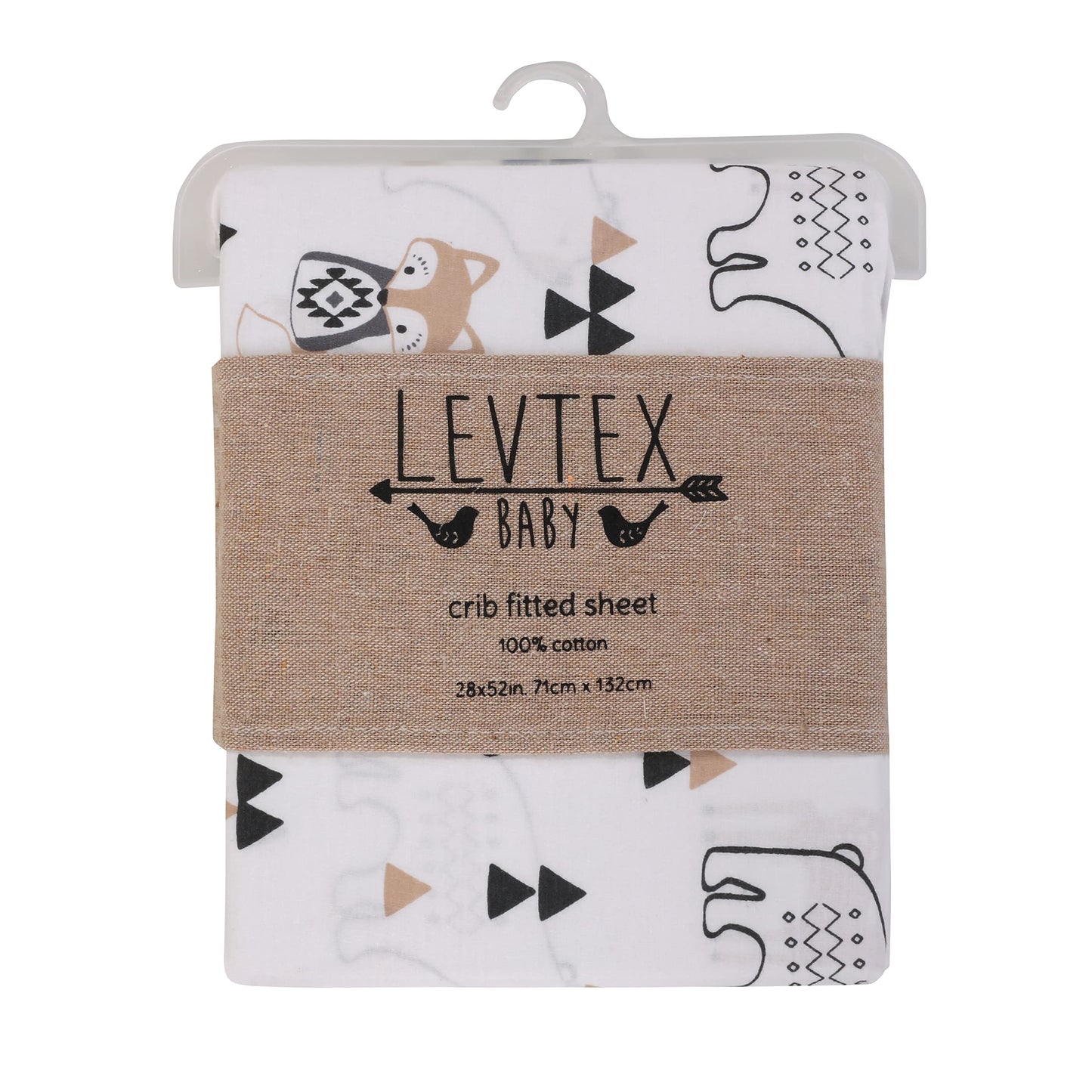 Levtex - Juego de baberos y accesorios para bebé con diseño de carpintero y bosque blanco, Carbón, Crib Fitted Sheet