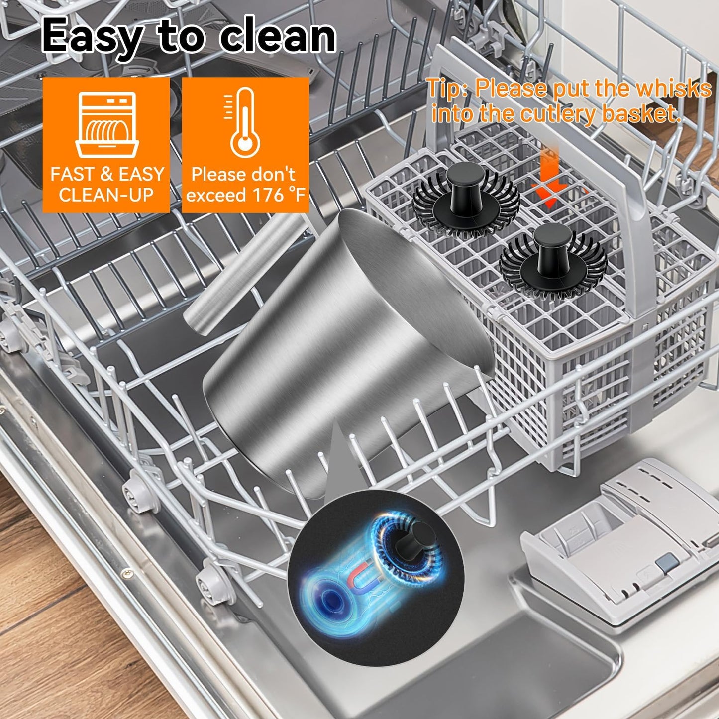 Batidores de Repuesto Secura Housewares Negro para Espumador Eléctrico de Leche 4 en 1 F280R