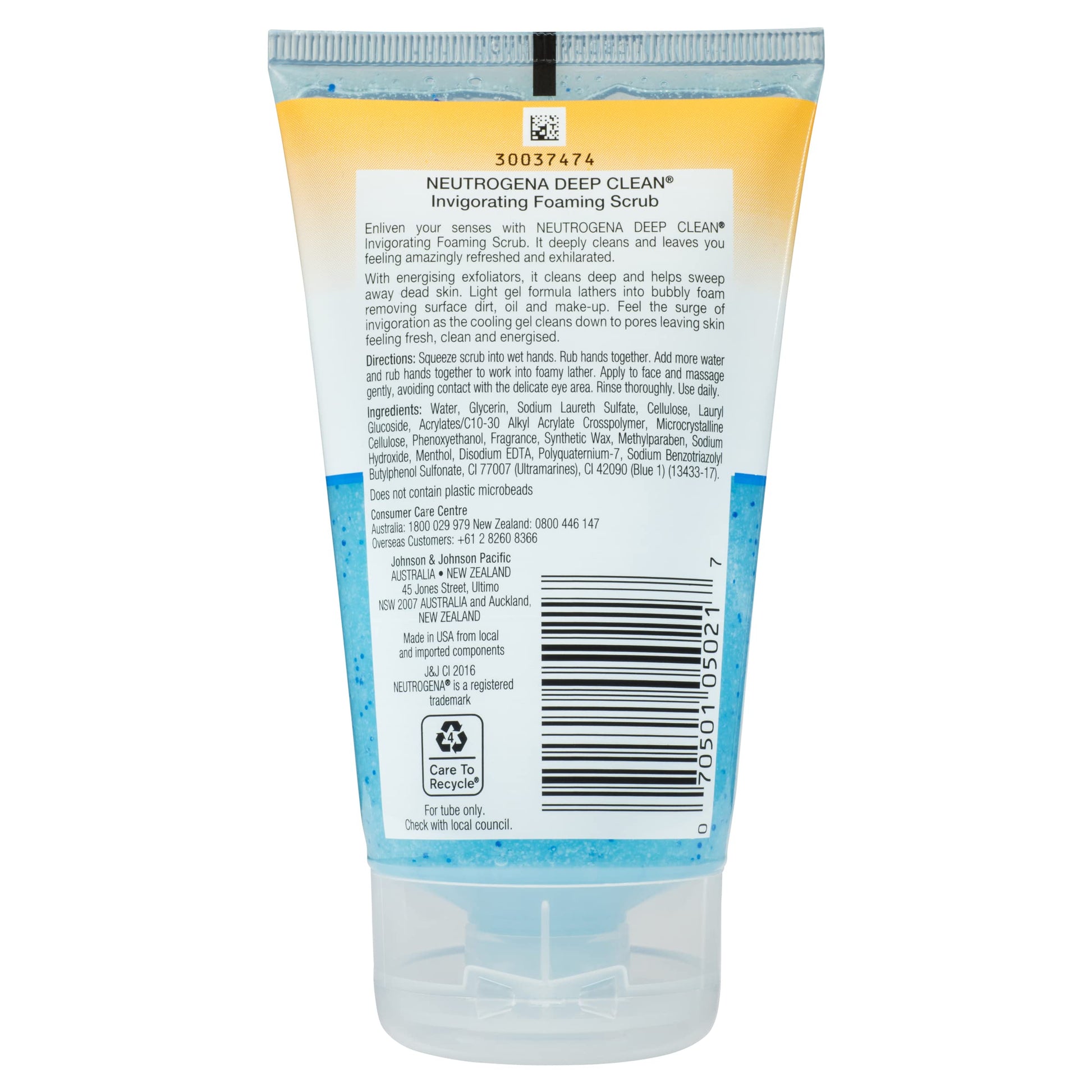 Gel Limpiador Facial Neutrogena Purified Skin Ácido glicólico 150 g + Exfoliante Facial Deep Clean Energizante 124 ml