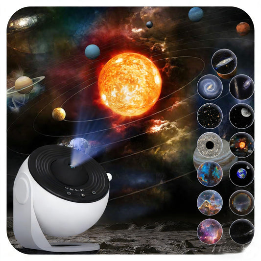 Proyector de Luz Nocturna Galaxy con Constelación y Sistema Solar Giratorio 360°