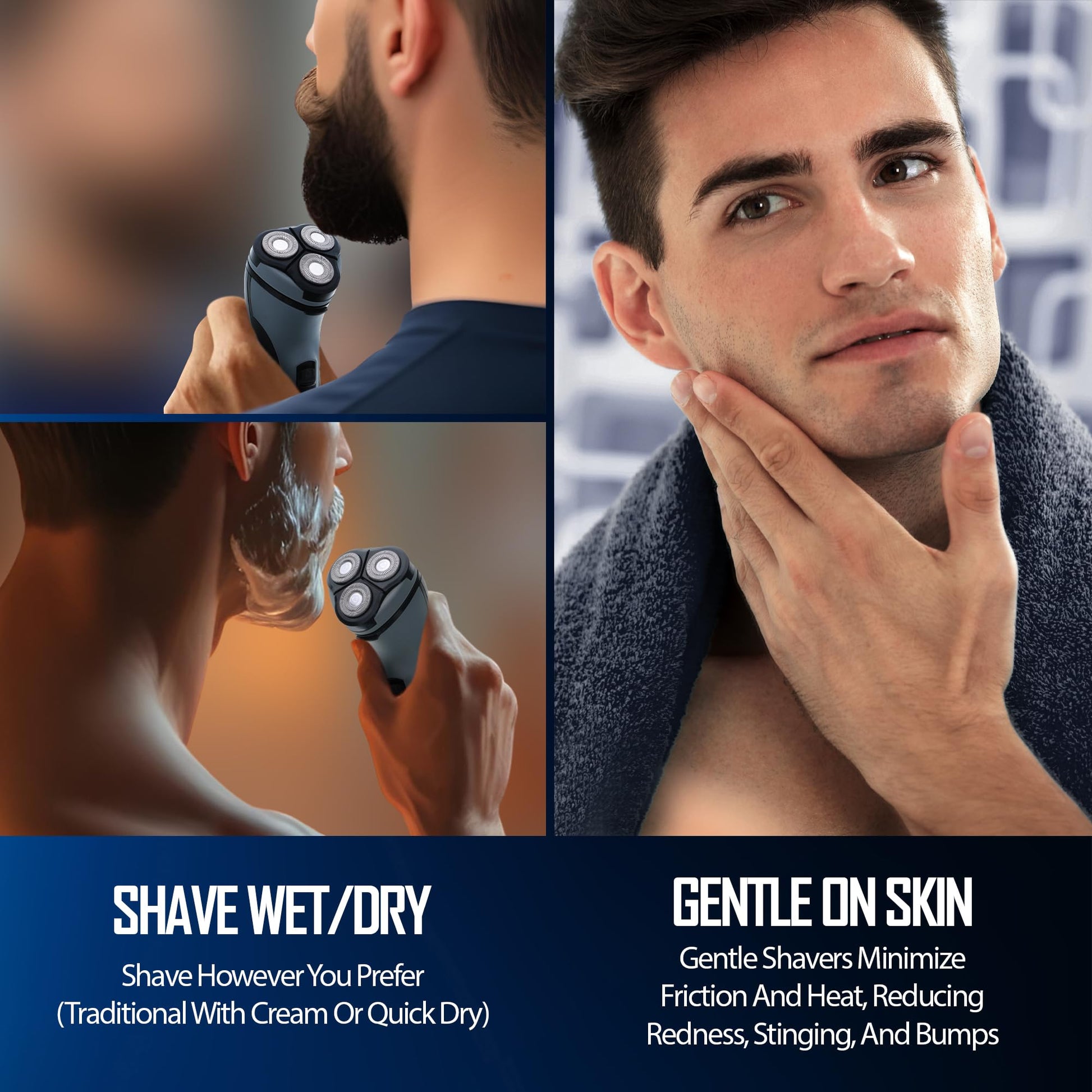 Barbasol Mens Rechargeable Shaver W/Stainless Steel Blades & Pop Trimmer