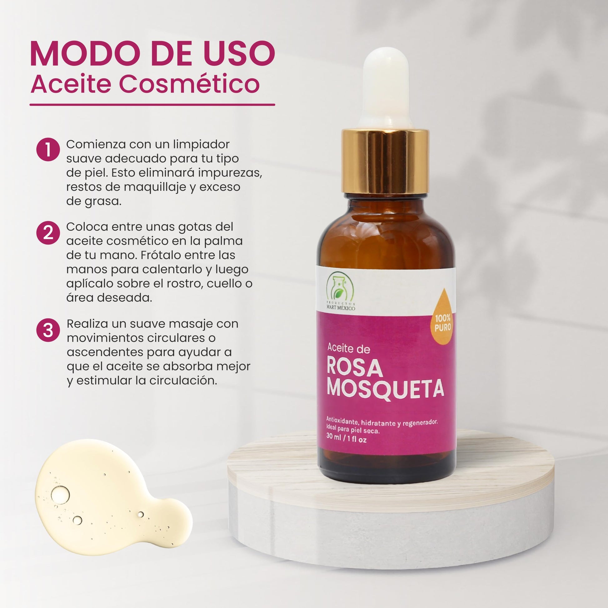 Aceite Rosa Mosqueta Orgánico Puro - Hidratante Regenerador Piel - Productos Naturales - Envío Rápido - Compra Online!