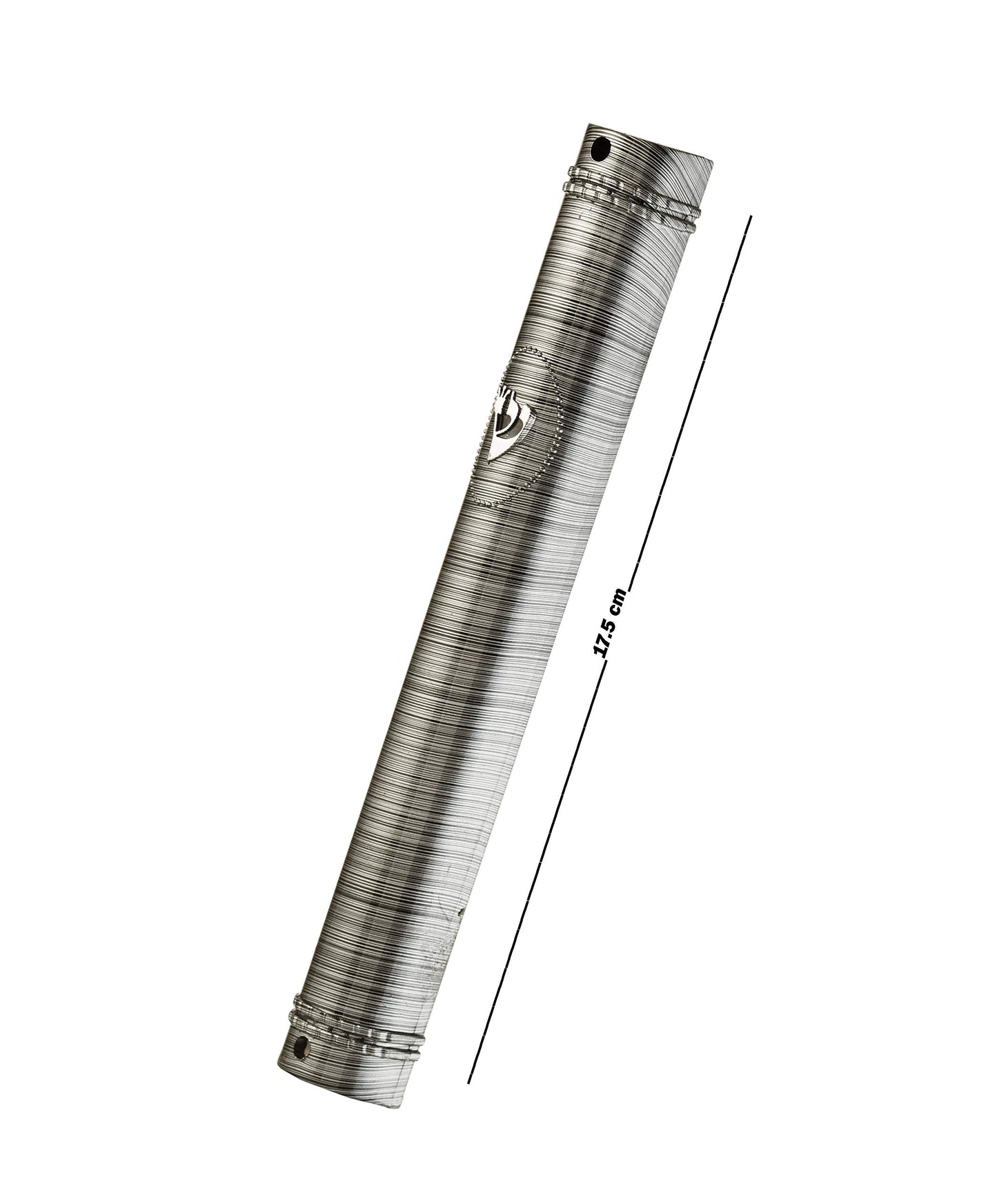 MEZUZAH - Soporte para caja (shidell) (plástico semicircular plateado), 5 unidades (líneas negras y plateadas, 15)