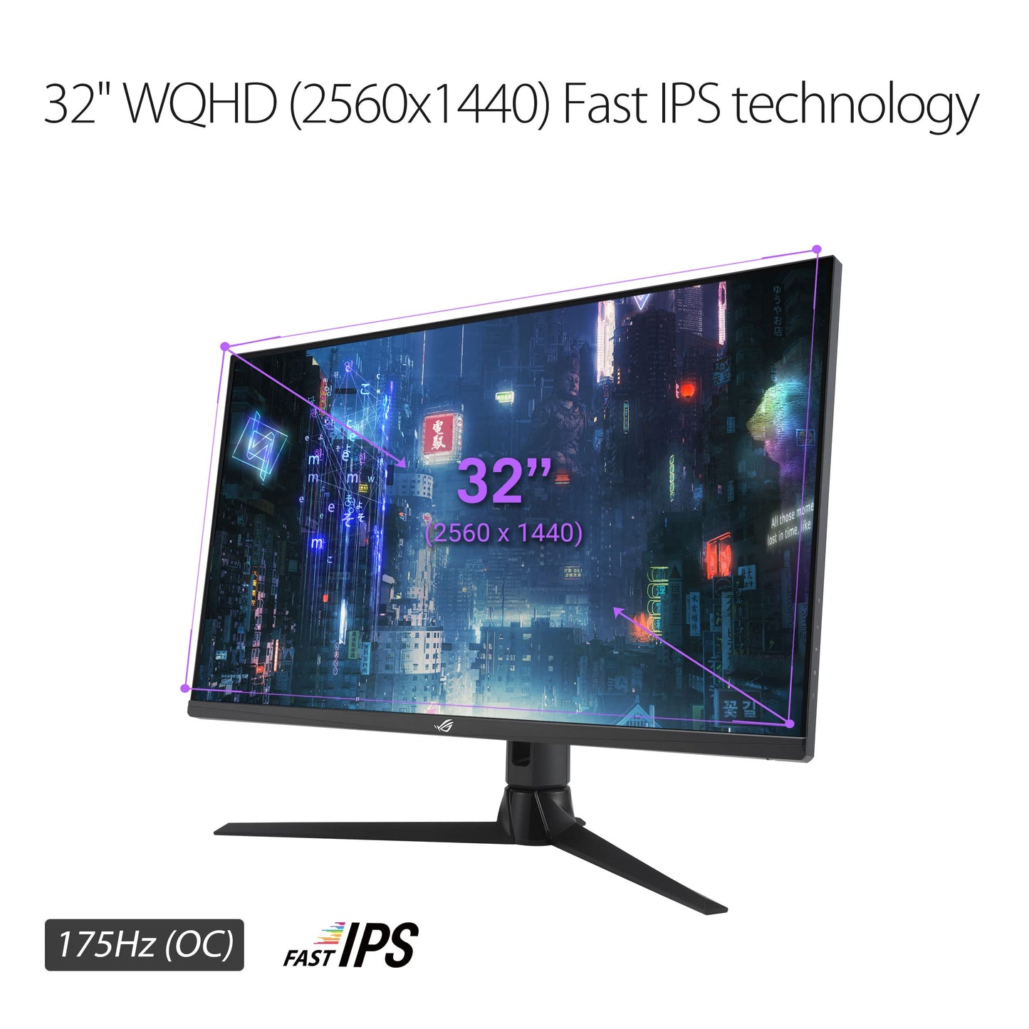 Asus Monitor Gamer ROG Strix XG32AQ, 32", WQHD 2560x 1440, IPS, 175Hz OC, 1 ms GTG, Compatible con NVIDIA G-Sync, Overdrive Variable, DisplayHDR 600