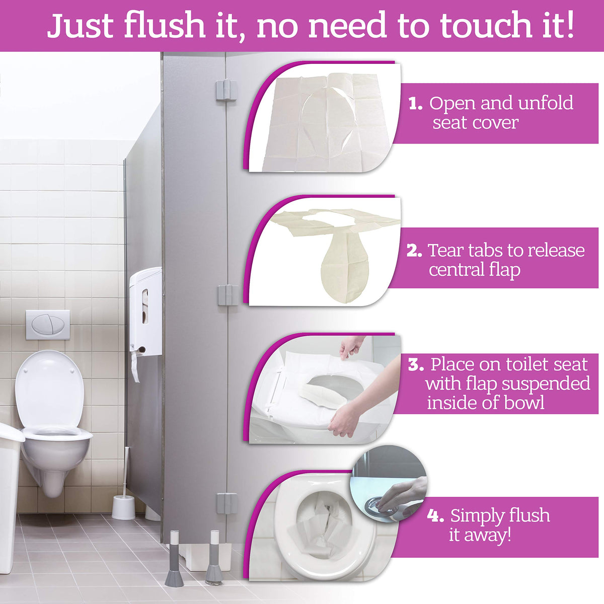 Fundas Desechables para Asientos de Inodoro GoHygiene XL blanco Paquete de Viaje