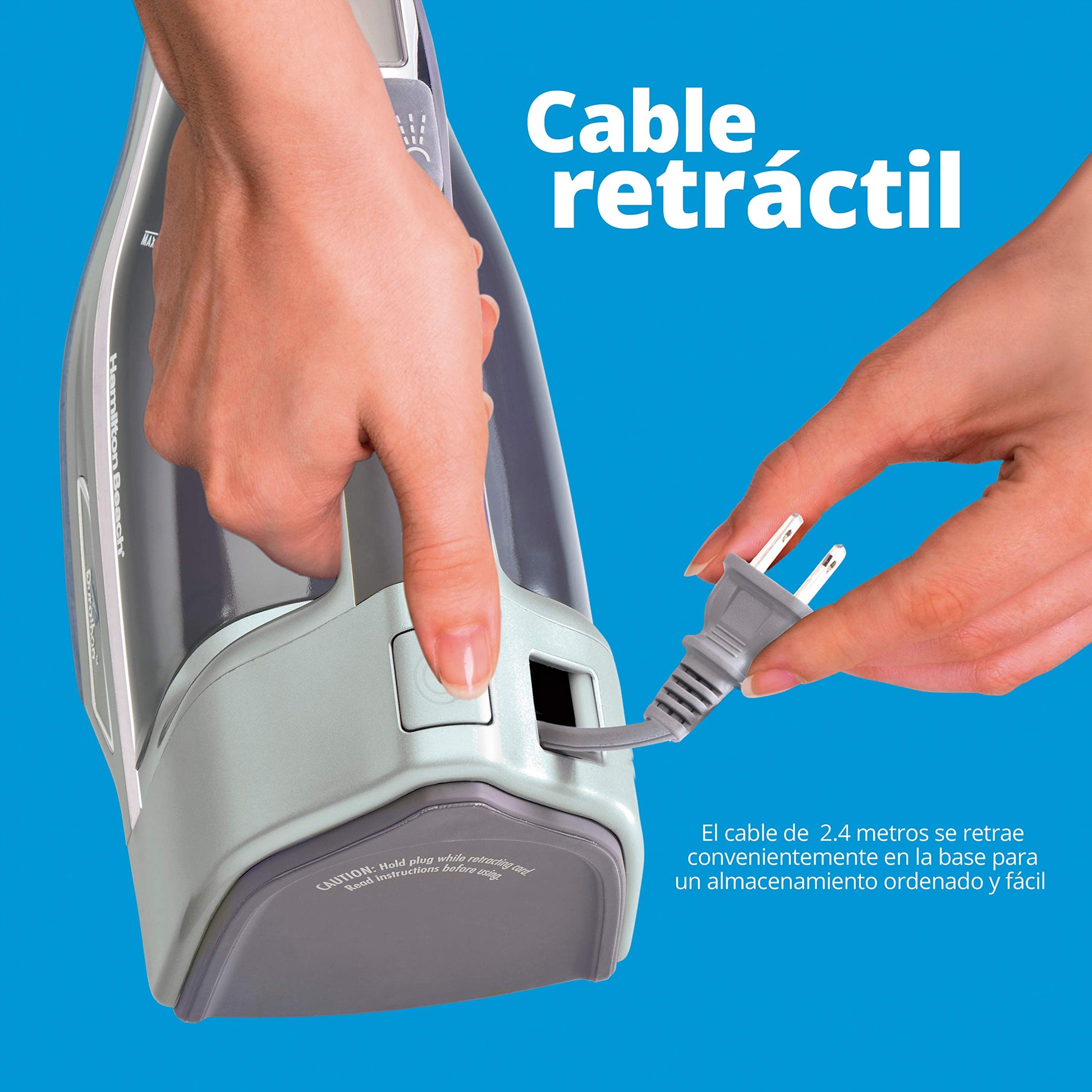 Hamilton Beach 19901 Plancha Digital para Ropa con Cable Retráctil, Durathon