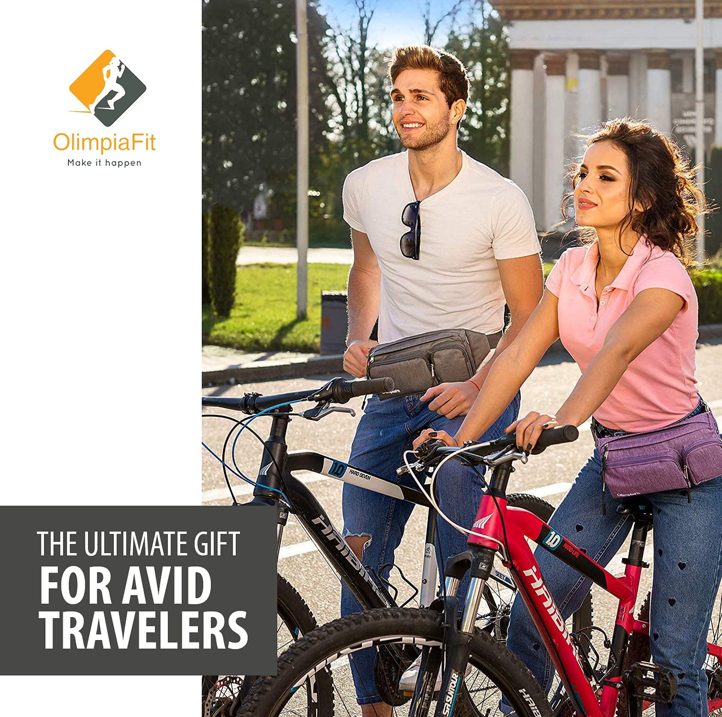 Cangurera para mujeres y hombres, bonita, para cintura, para senderismo, viaje campamento, correr, agujero para audífonos, cinturón de dinero con 6 bolsillos, extensión de la correa, llevar fácilmente cualquier teléfono, pasaporte, portafolios, soporte re