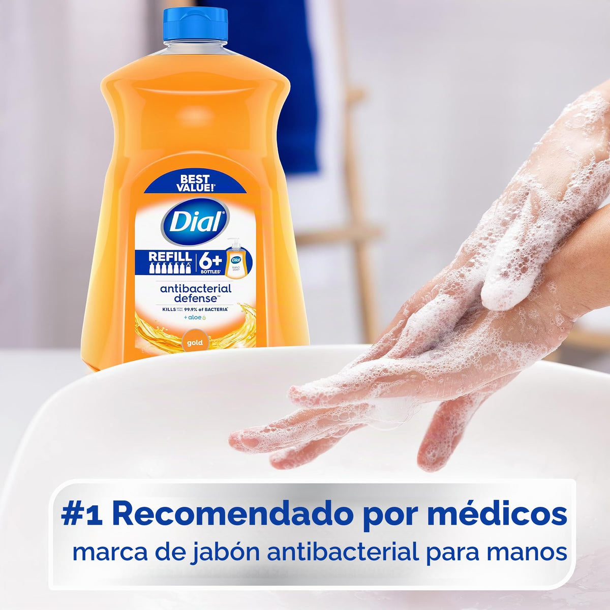 Dial Antibacterial Liquid Hand Soap Refill, Gold, 52 Fluid Ounces (Pack of 3)
