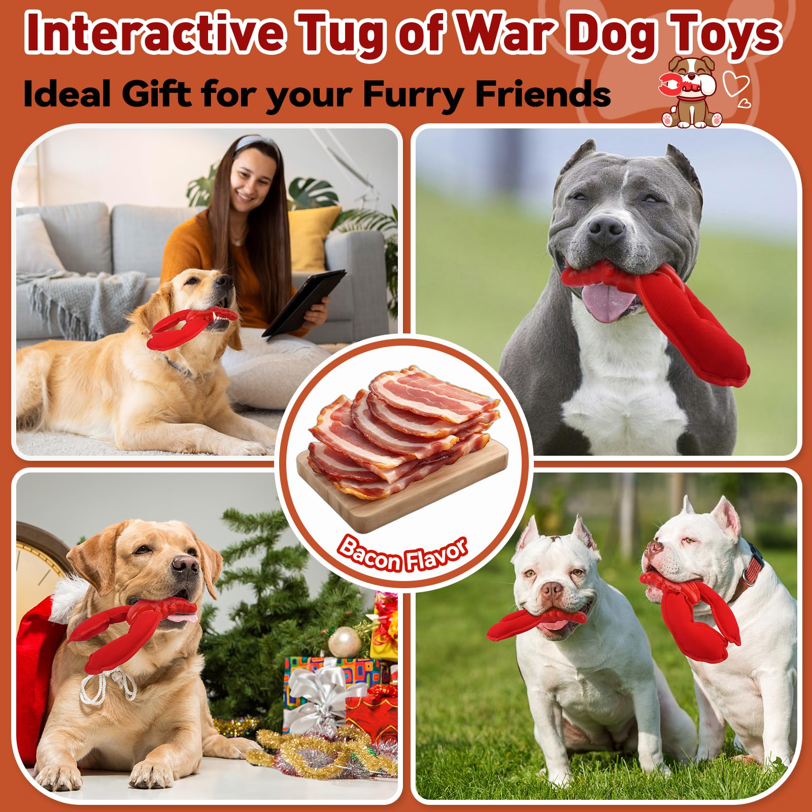 BIKIISEN - Juguetes para perros para masticadores agresivos, juguetes interactivos para masticar perros para aburrimiento, juguetes indestructibles para mantenerlos ocupados, juguetes para perros de