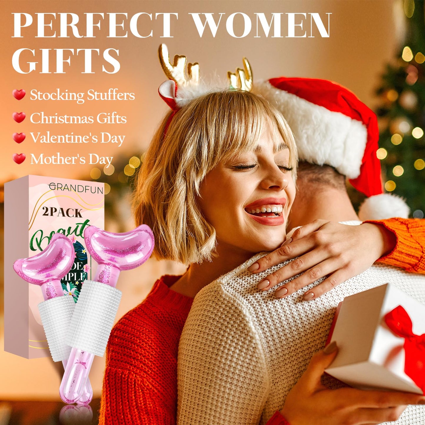Regalos de Navidad para mujer: globos de hielo facial, idea de regalo para esposa, mamá, novia, madre, hermana, cumpleaños único para ella que tiene todo lo que quiere nada, masajeador facial, herramienta de belleza