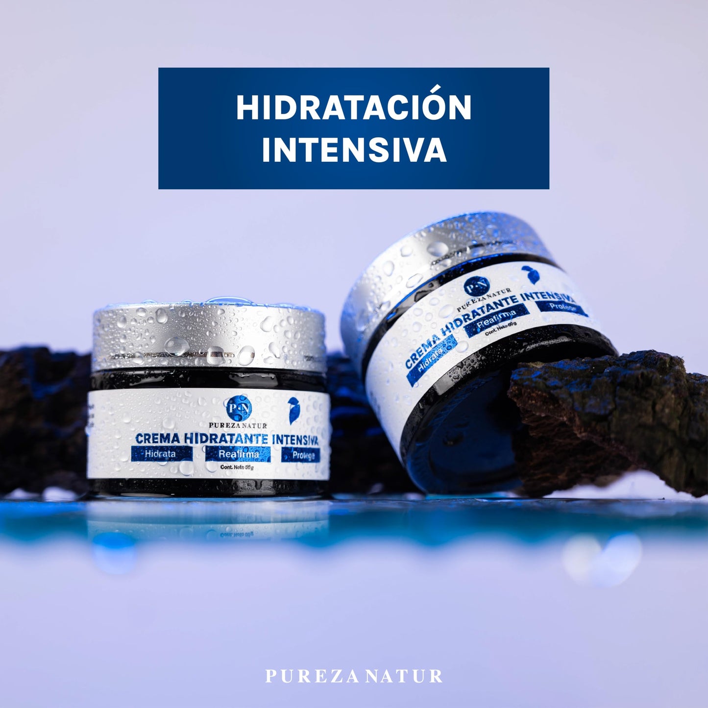 PUREZA NATUR Crema Hidratante intensiva para piel seca y mixta | Cremas faciales Hidratantes, rejuvenece, antiedad, protege la piel e hidrata 50g