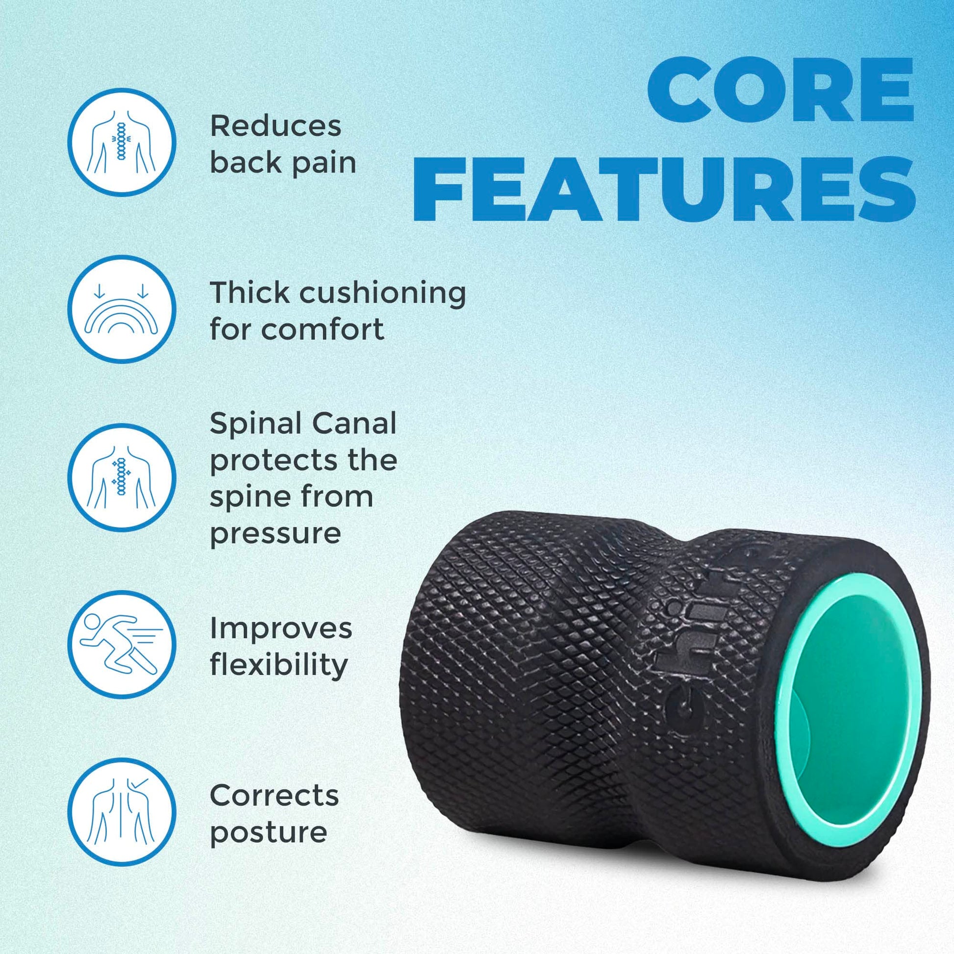 Chirp Wheel+ Rodillo de espuma para aliviar el dolor de espalda, terapia muscular y masaje de tejido profundo, 4 pulgadas