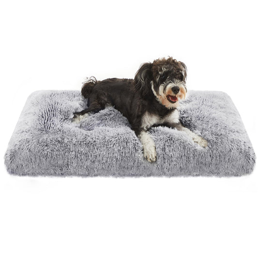 Feandrea Cama para Perros, Sofá para Mascotas, 80 x 50 cm, Lavable a Máquina, con Cojín, Gris Claro MPGW201G01