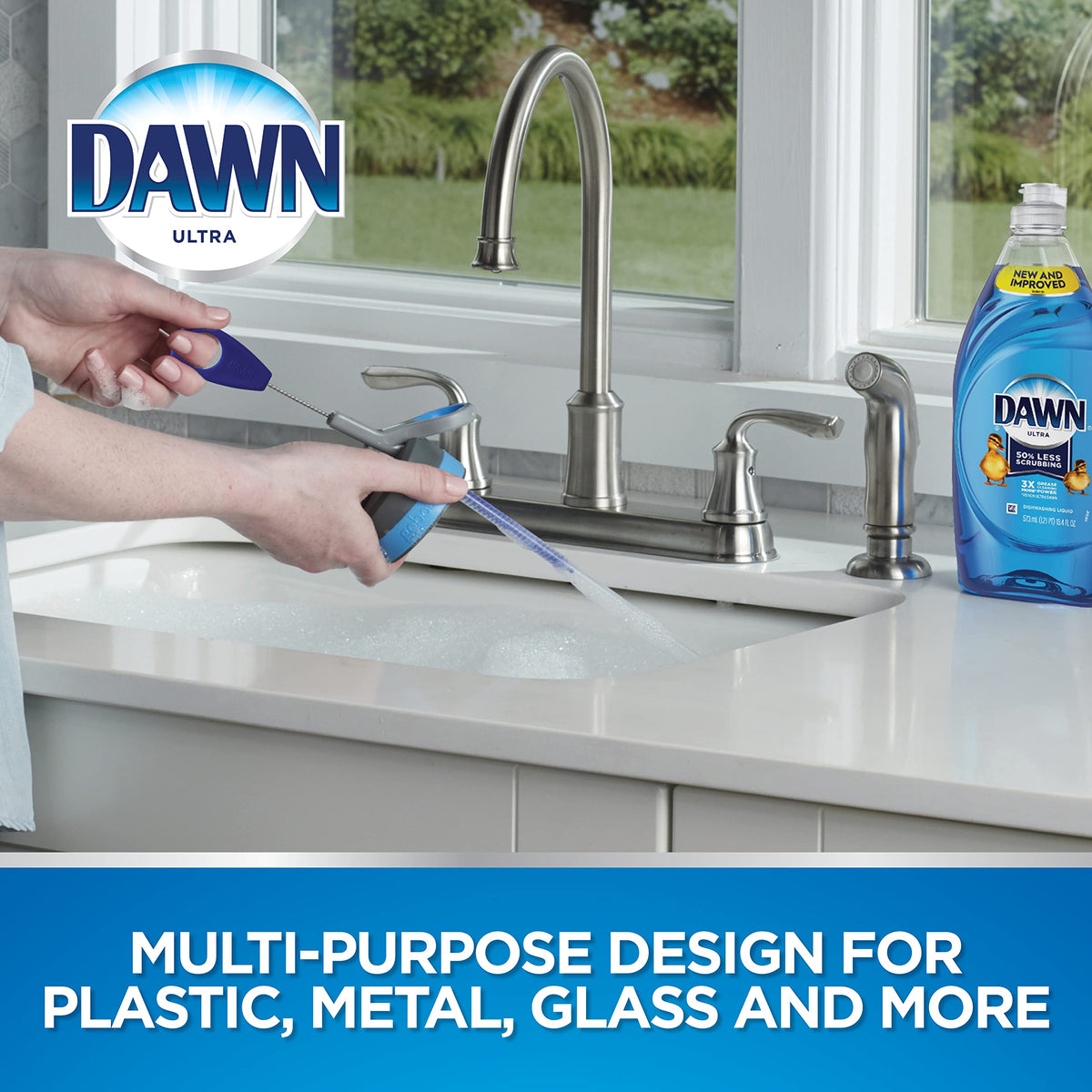 Dawn - Cepillo para Polvo de Limpieza para pajitas Reutilizables, Paquete de 4