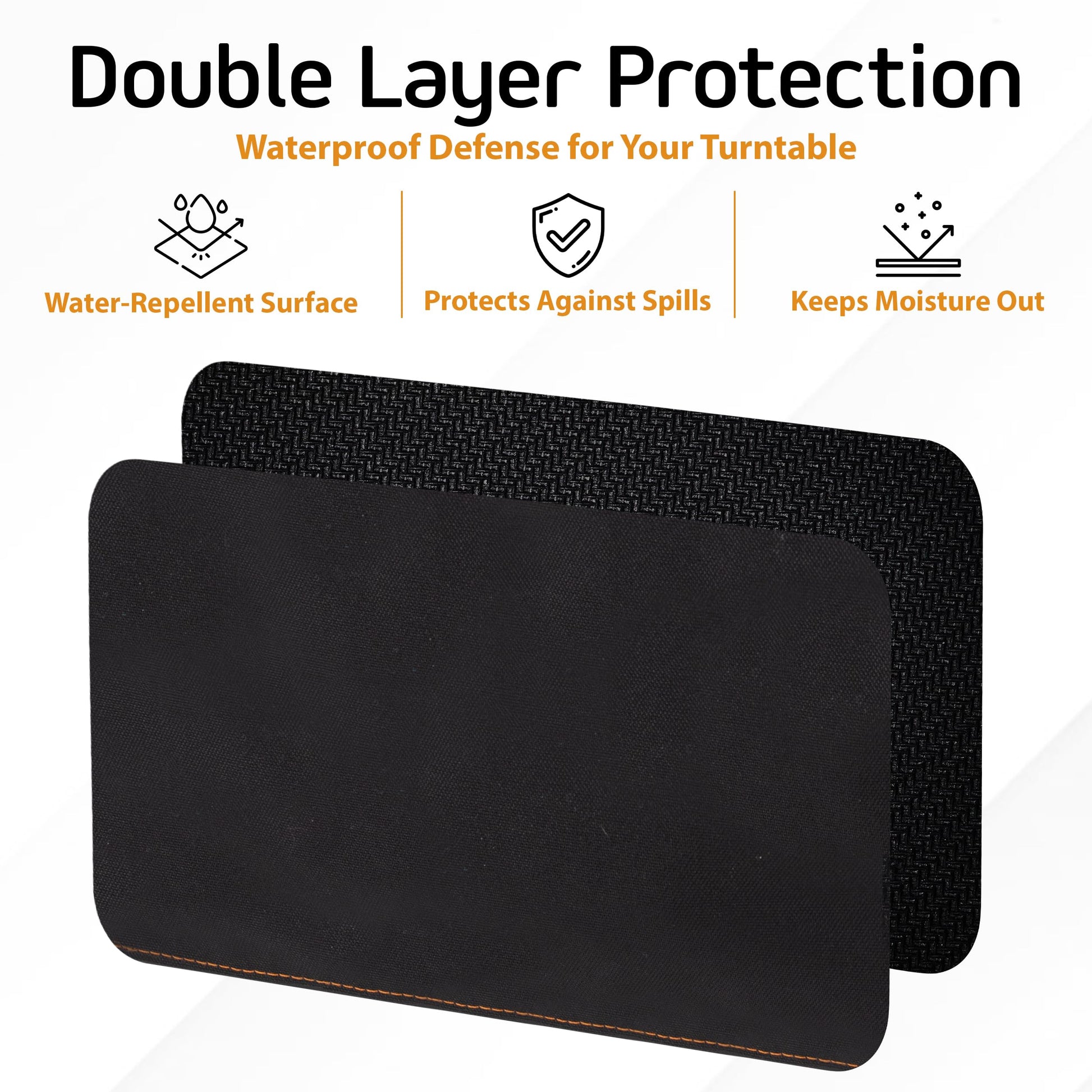 Cubierta para tocadiscos de PVC 600D, cubierta para tocadiscos de protección impermeable, bolsillo lateral y cubierta para reproductores de discos de 2 dedos, compatible con la mayoría de los
