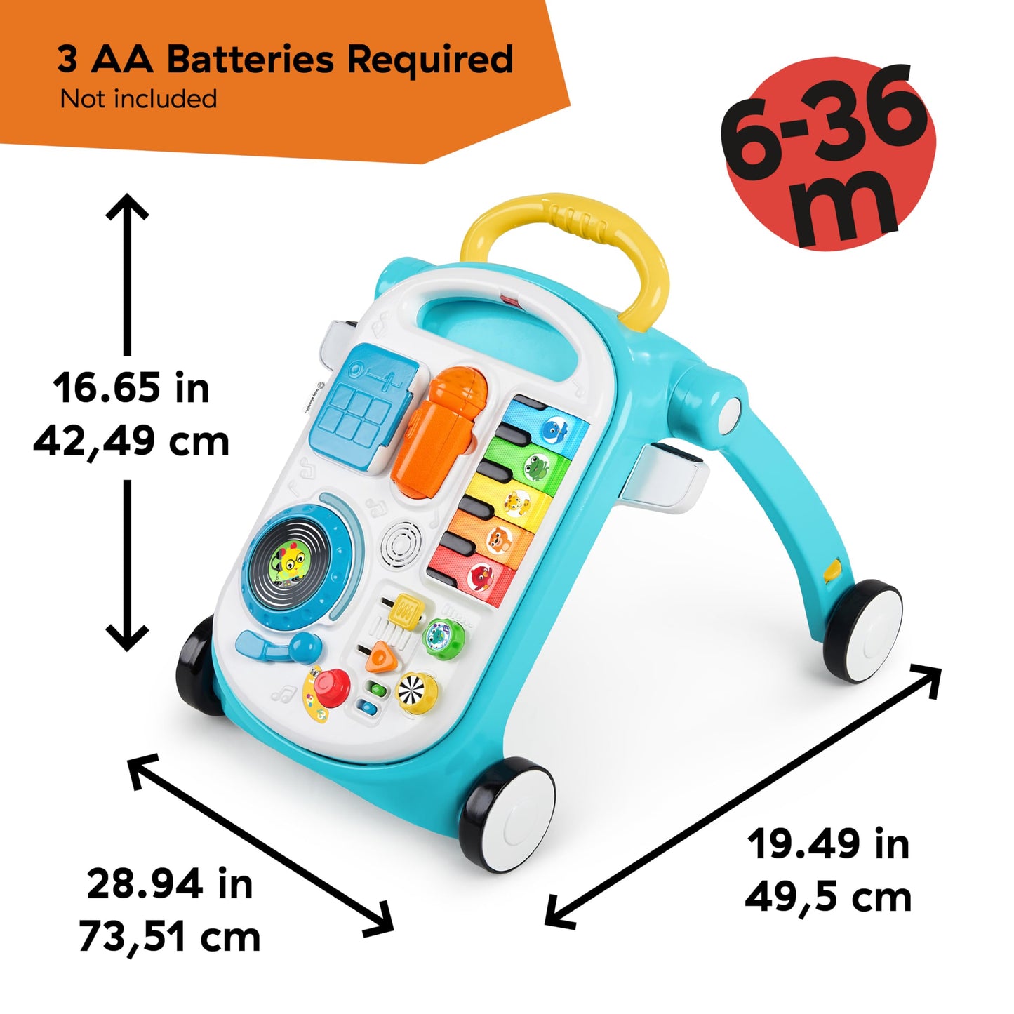 Baby Einstein Musical Mix 'N Roll 4 en 1 caminador de actividades y mesa, a partir de 6 meses
