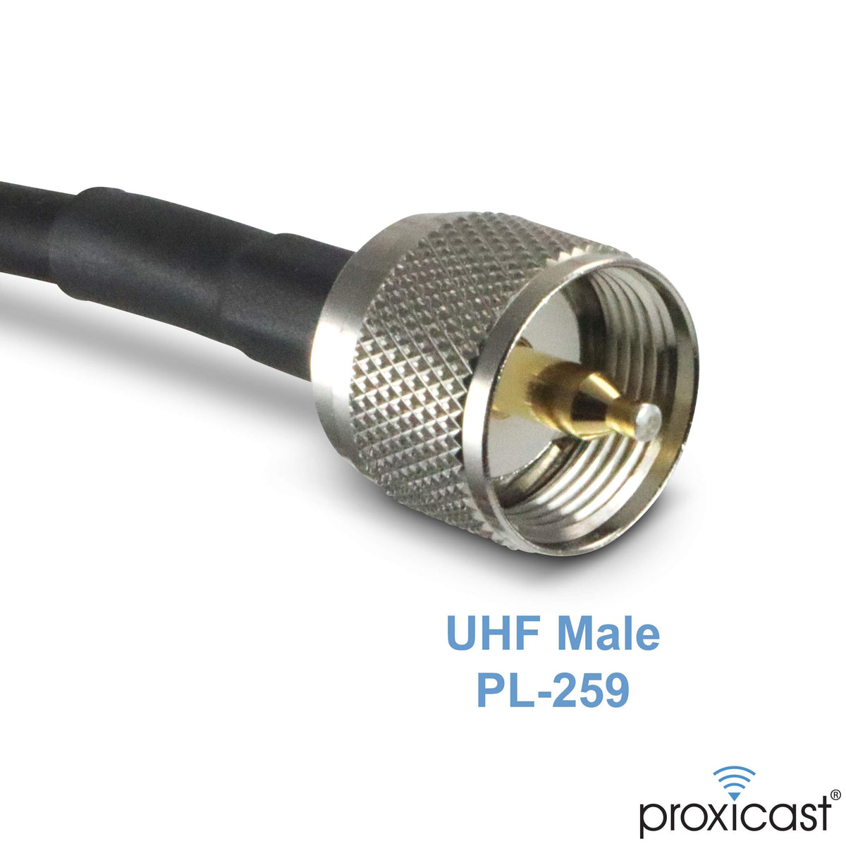 Cable Coaxial Proxicast PL259 Negro Ultra Flexible 3 ft 50 Ohm para Radio CB/UHF/VHF/Shortwave/HAM