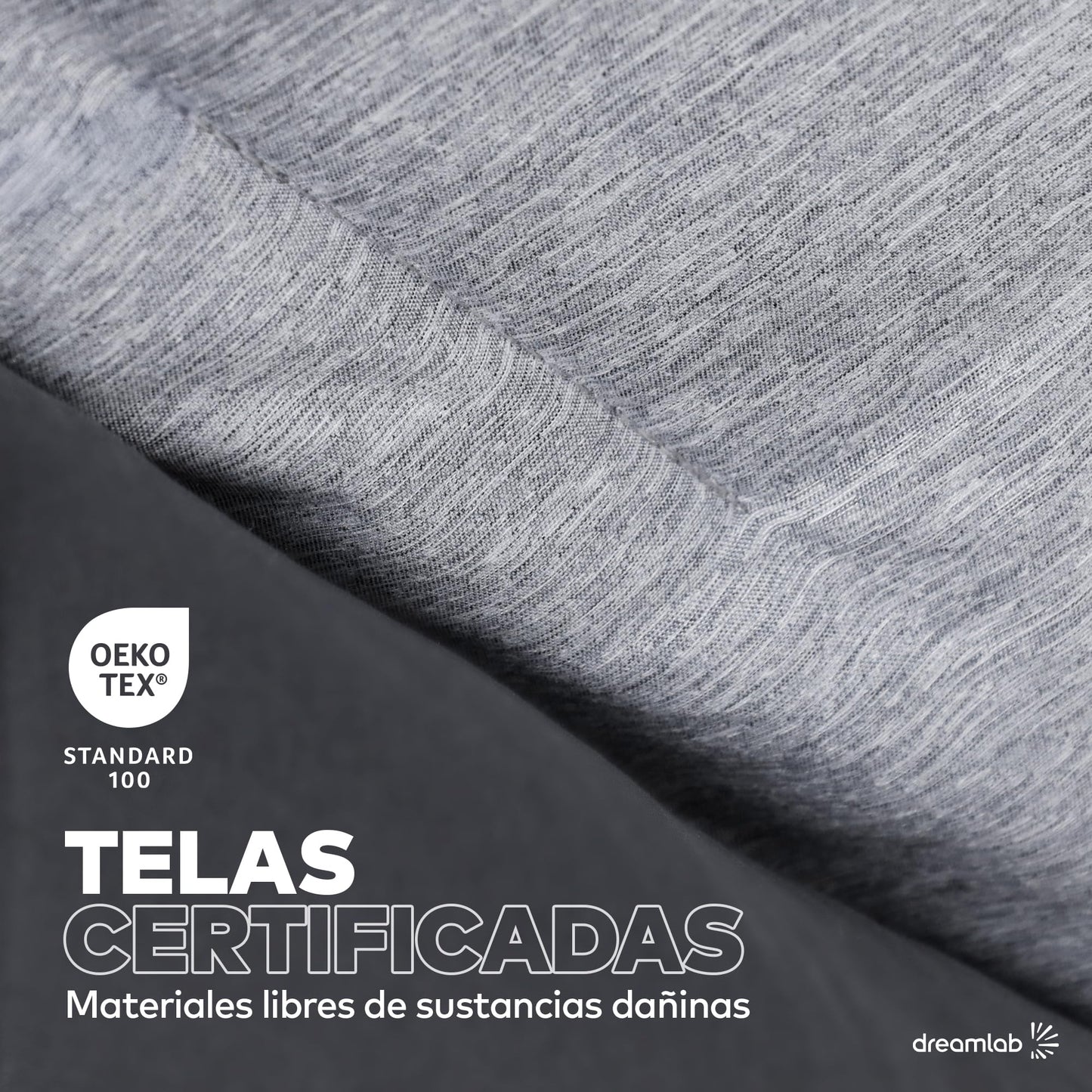 Dreamlab Edredón Acolchado para Toda Estación. Relleno de Microfibras Recubiertas con Gel. Lavado a Máquina. Usar como Edredón o con Funda Duvet. Hipoalergénico.(Gris Jaspeado,Matrimonial 195 x 223cm)