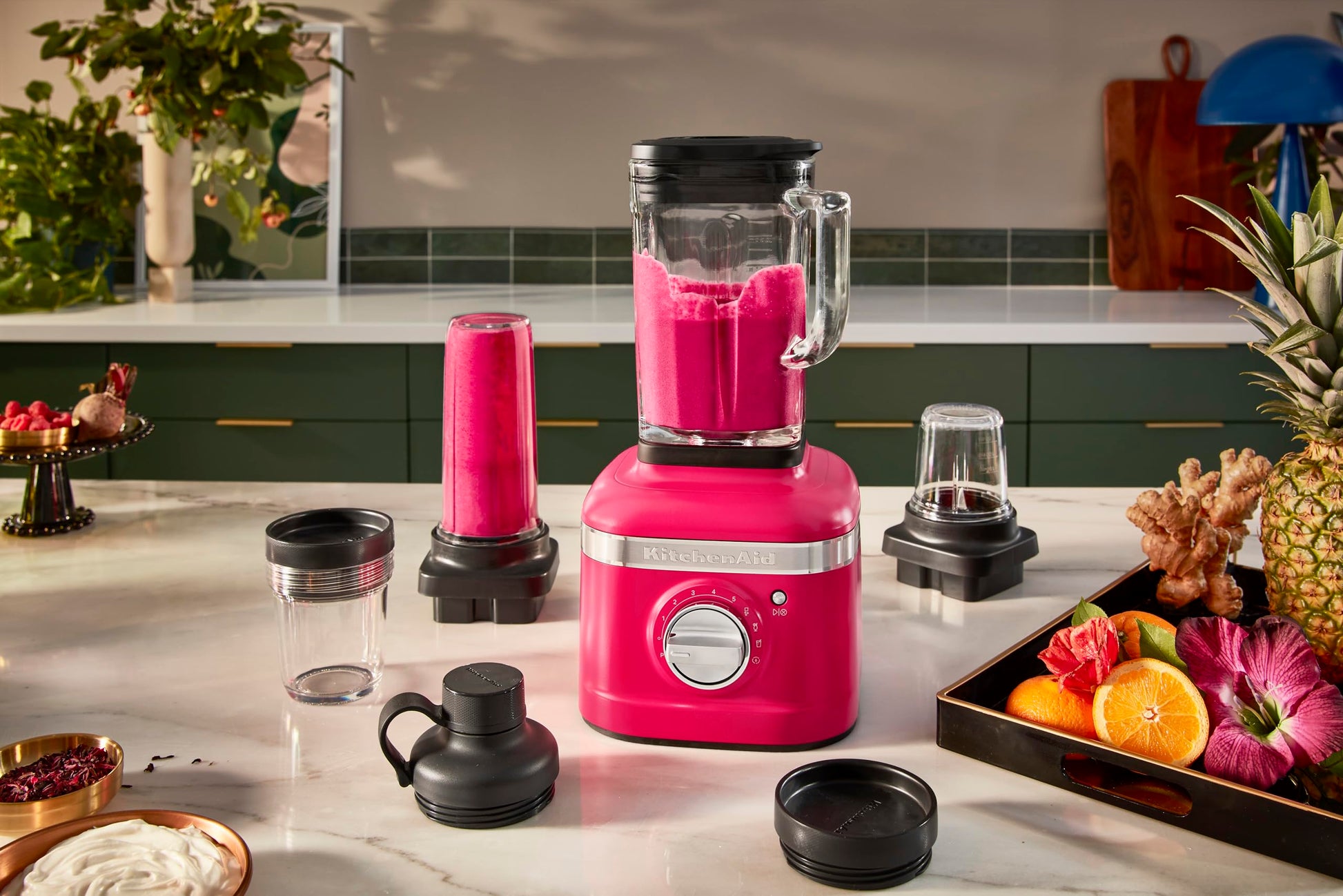 KitchenAid 7KSB4026MHI - K400 Licuadora con Jarra de Vidrio 48 OZ Color Hibiscus
