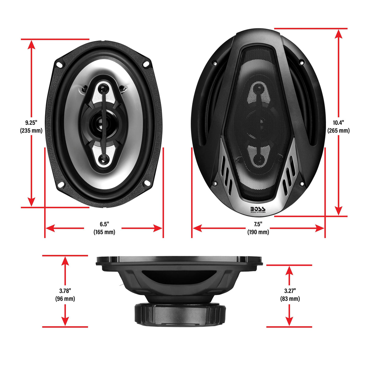 Altavoces Coaxiales Boss Audio Onyx 800-watt Negro 4 Vías para Auto