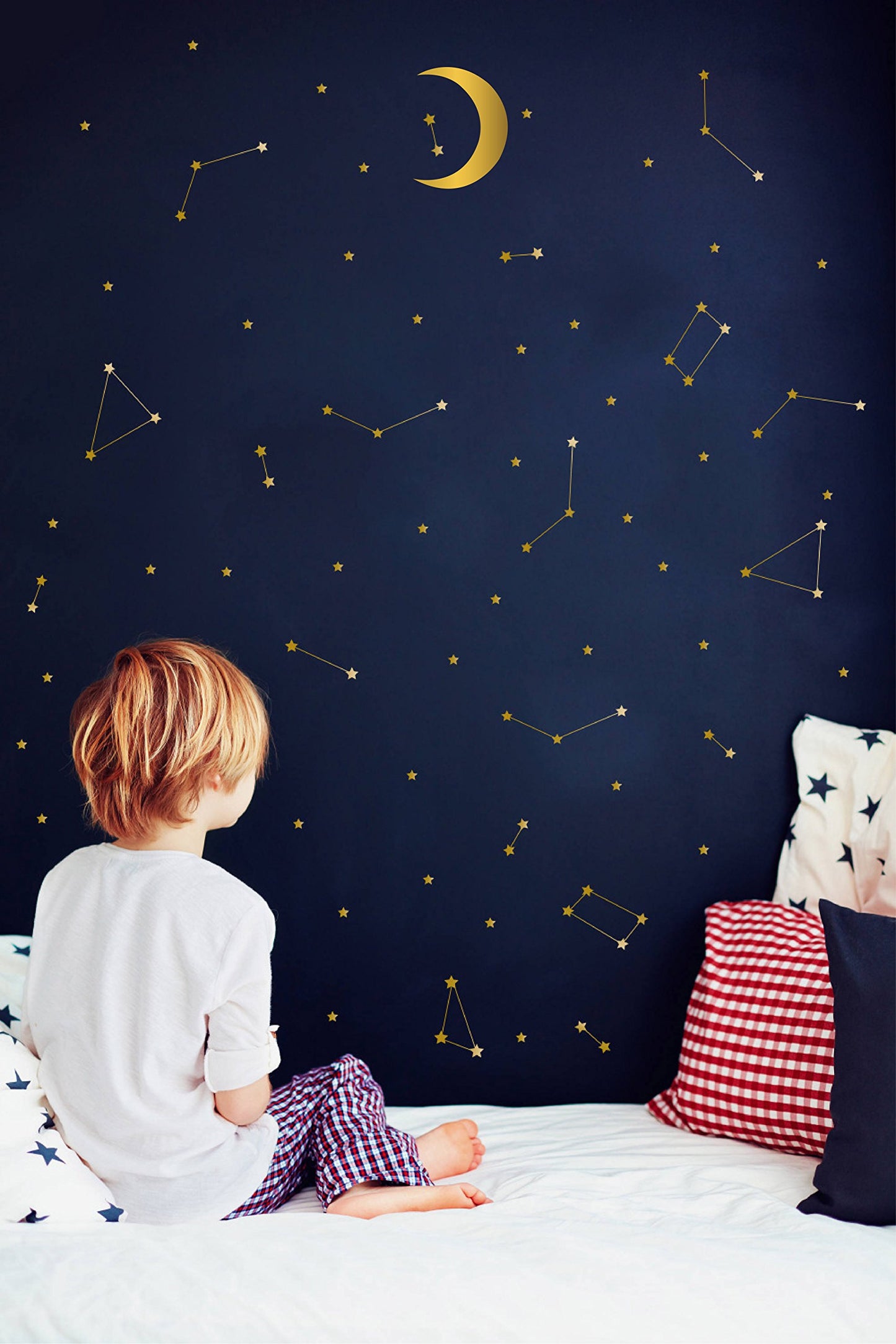 (Gold) - Melissalove 120 Gold Star Constellation Wall Decal Kids Bedroom Removable Decoration Outer Space Nursery Sticekrs Zodiac Astronomy Art Mural Decor ZB162 (Gold)